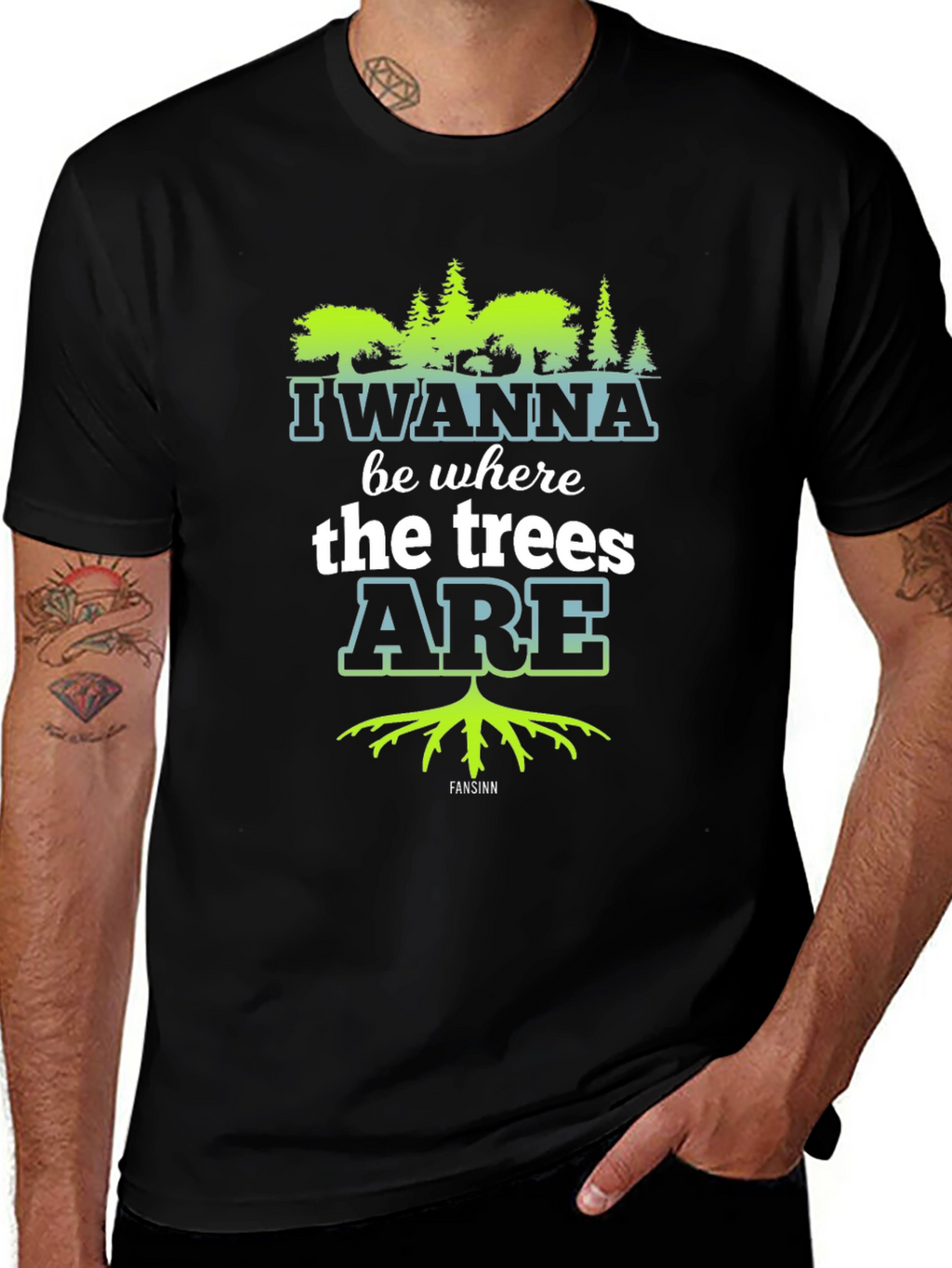 I Wanna Be Where the Trees Are Black Tee