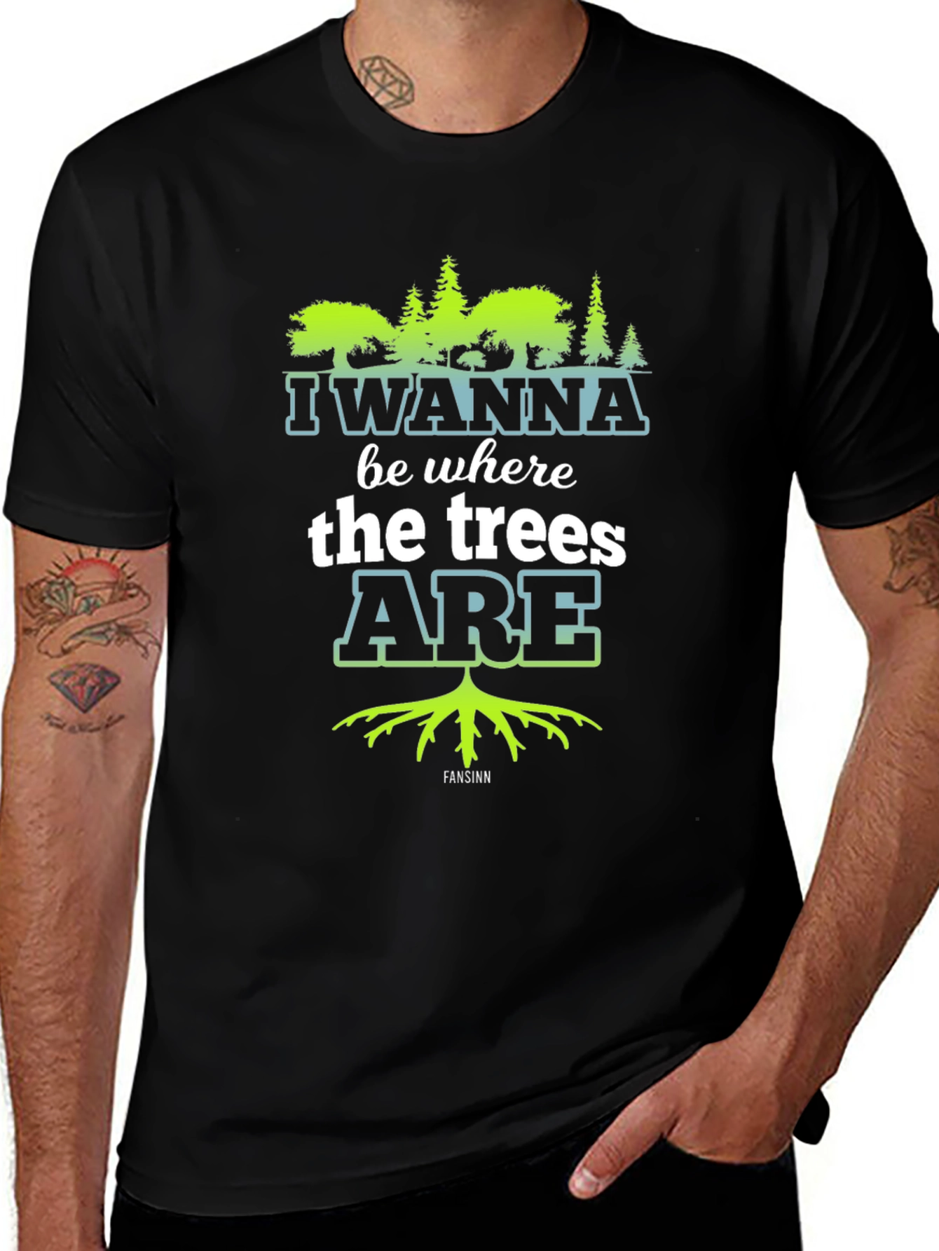 I Wanna Be Where the Trees Are Black Tee