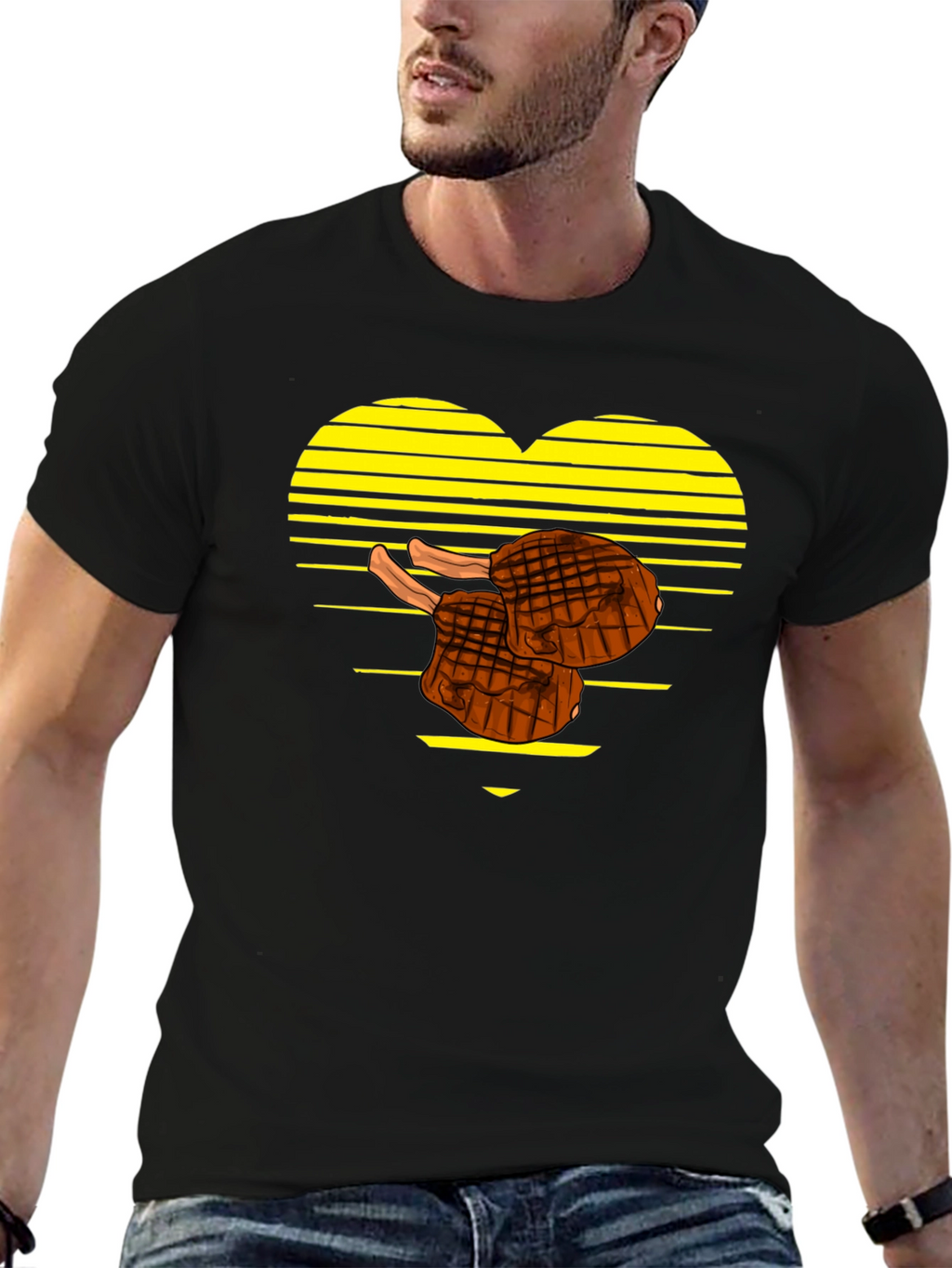 Steak Lover Heart T-Shirt - BBQ Grill Master Tee