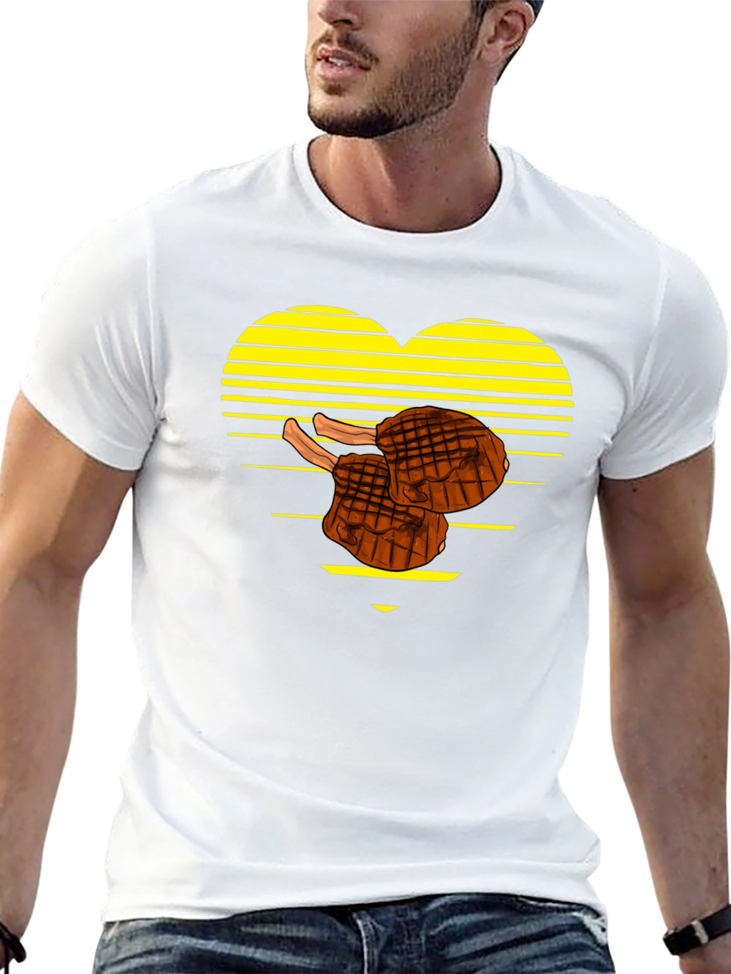 Steak Lover Heart T-Shirt - BBQ Grill Master Tee