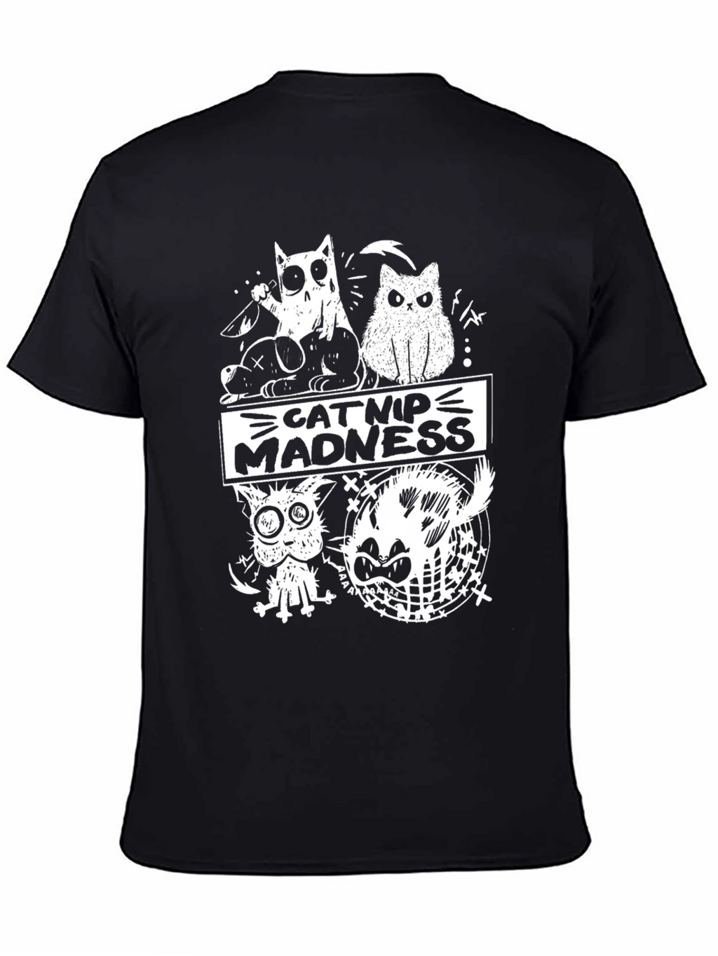 Catnip Madness Graphic Tee - Crazy Cat Design