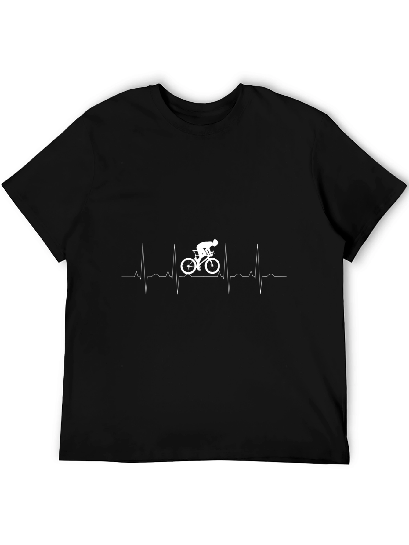 Cyclist Heartbeat T-Shirt - Black