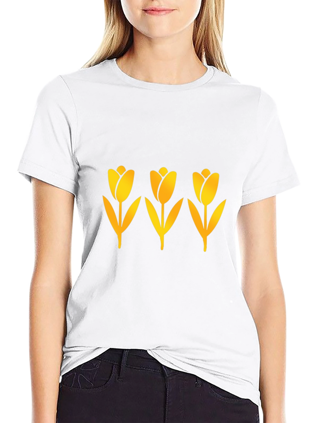 Mens Black Tulip Graphic Tee