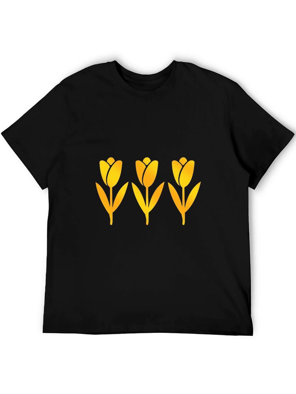 Mens Black Tulip Graphic Tee