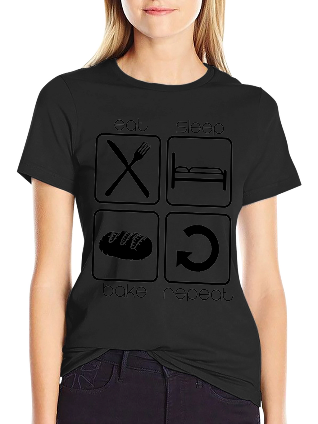 Eat Sleep Bake Repeat Graphic T-Shirt