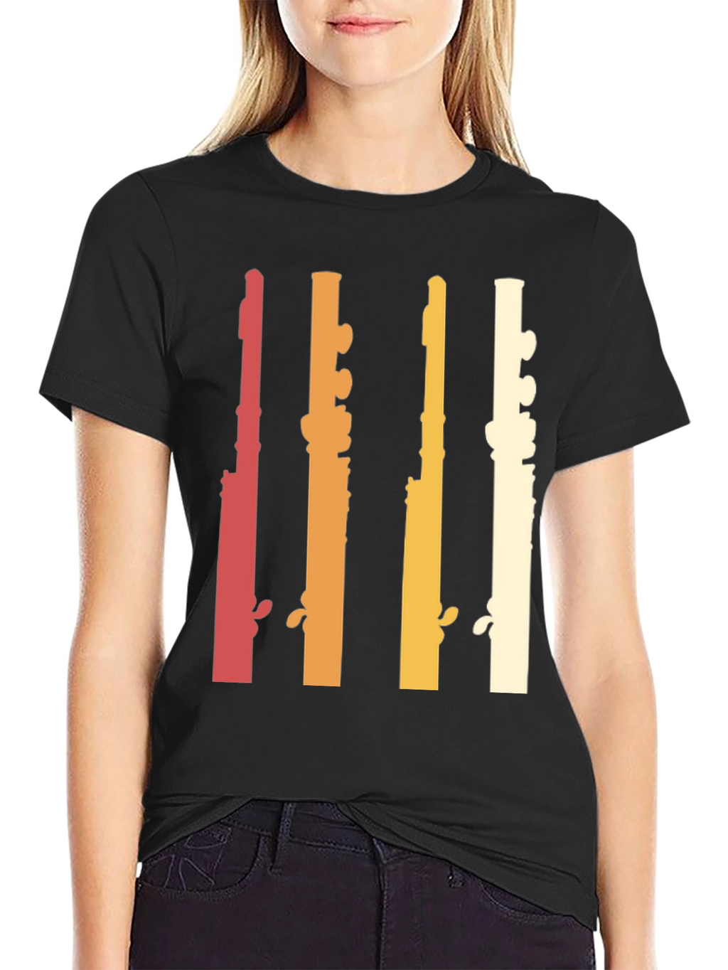 Retro Flute Musician T-Shirt