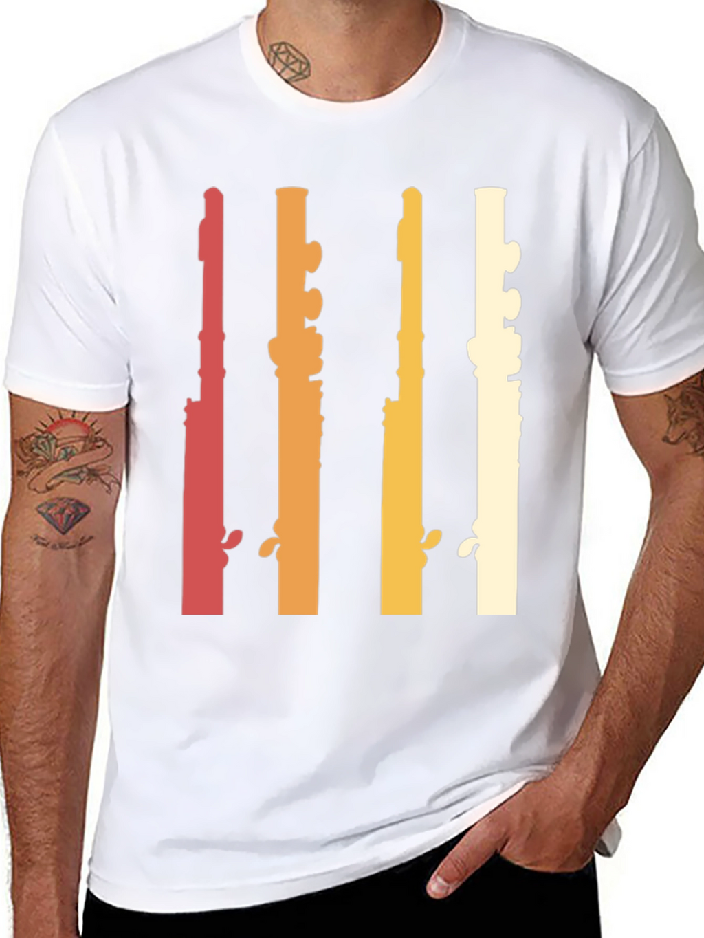 Retro Flute Musician T-Shirt