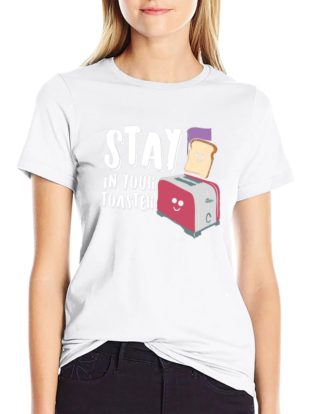 Stay In Your Toaster Funny Graphic T-Shirt