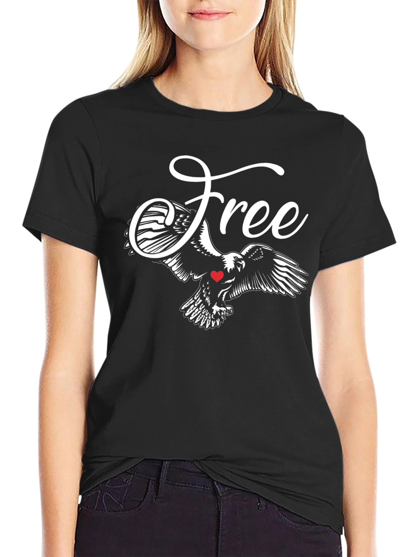 Freedom Eagle Graphic Tee - Black Casual Shirt
