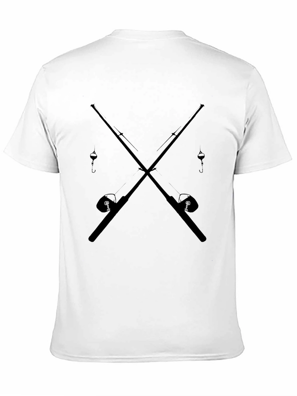 Fishing Rods Crossed Graphic Tee - Black