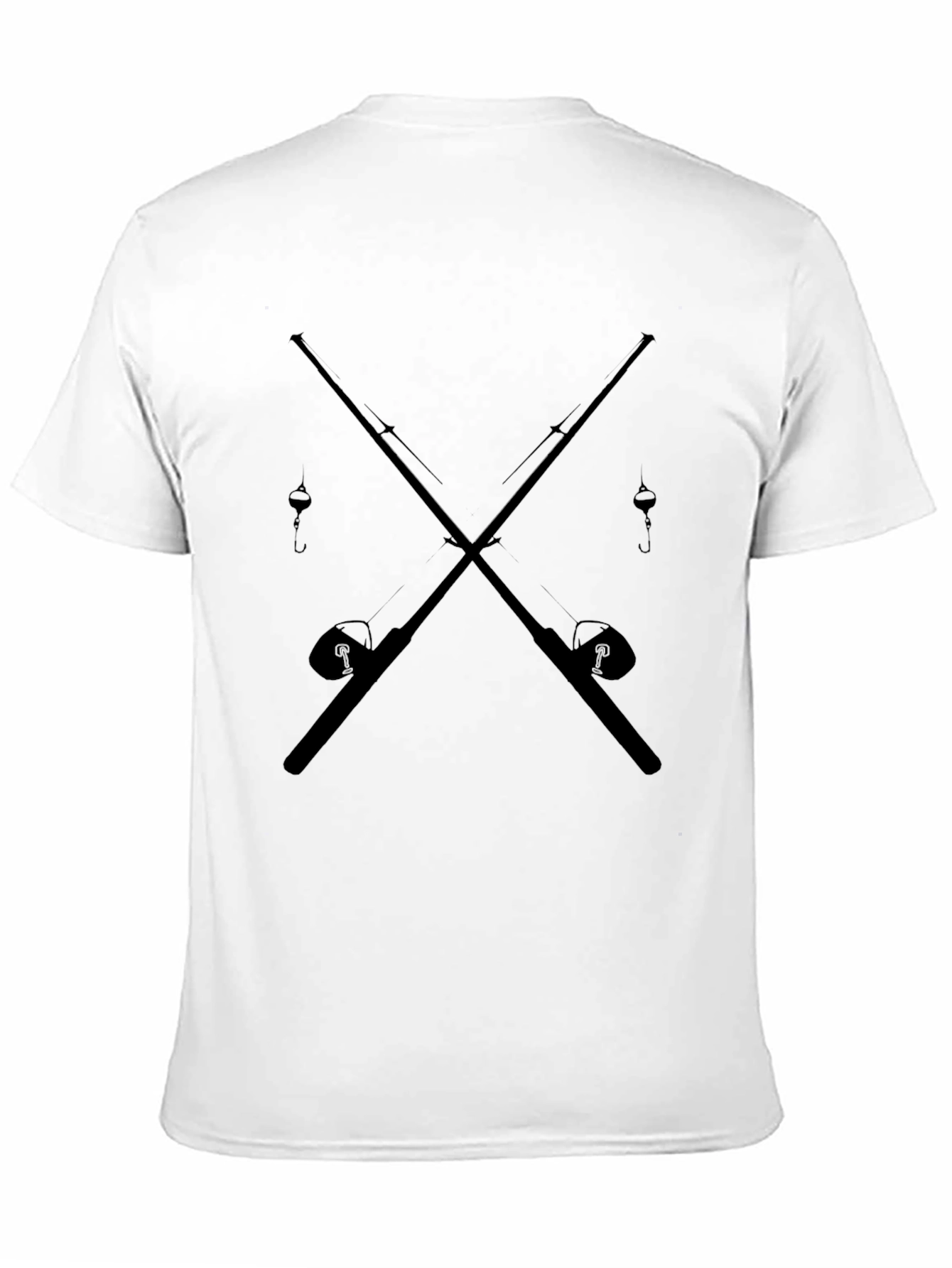Fishing Rods Crossed Graphic Tee - Black