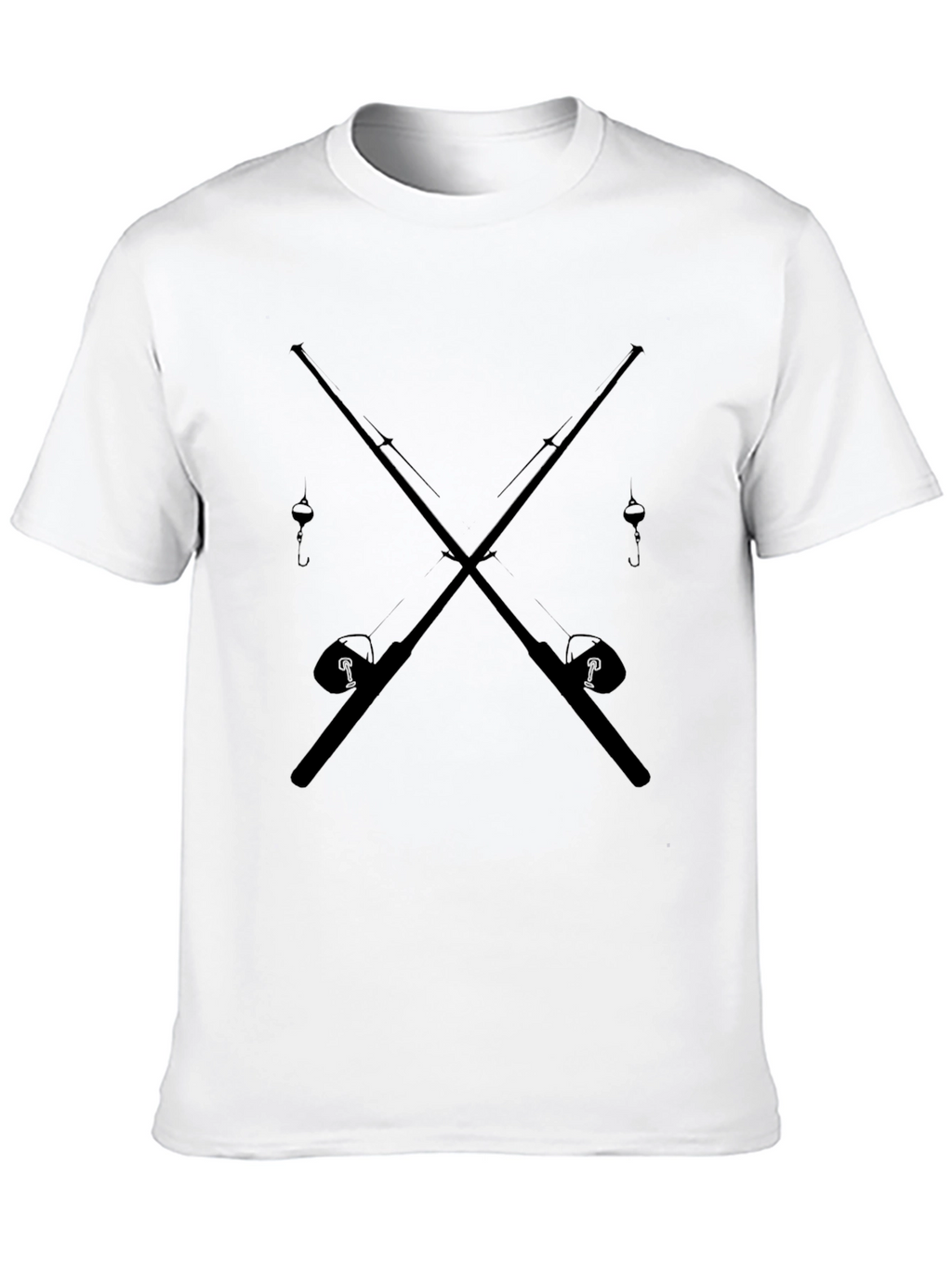 Fishing Rods Crossed Graphic Tee - Black