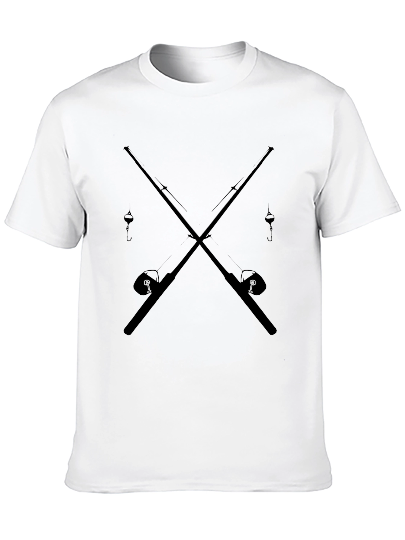 Fishing Rods Crossed Graphic Tee - Black
