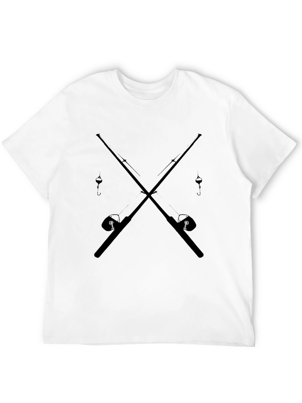 Fishing Rods Crossed Graphic Tee - Black