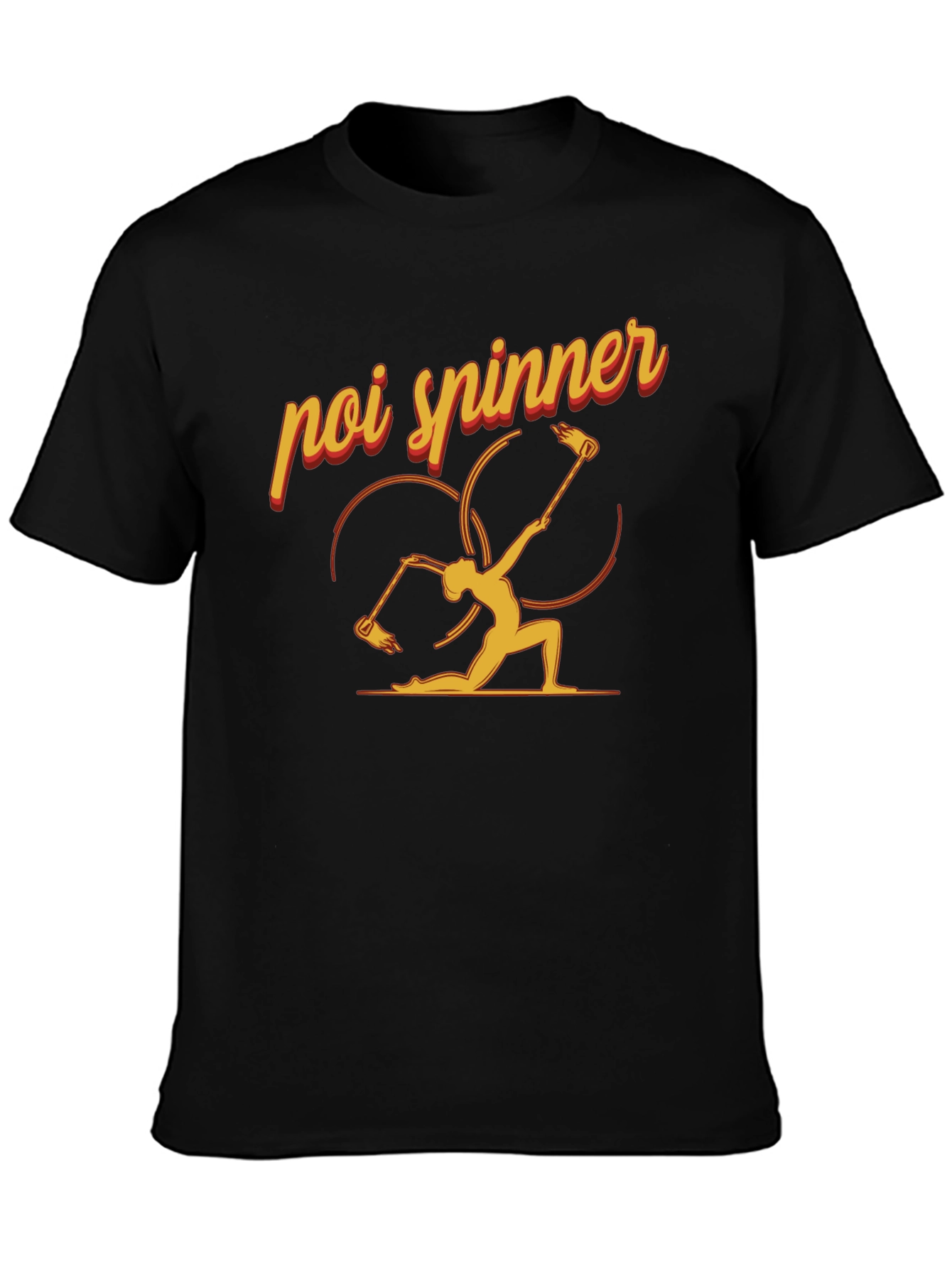 Poi Spinner Graphic Tee - Black Cotton T-Shirt