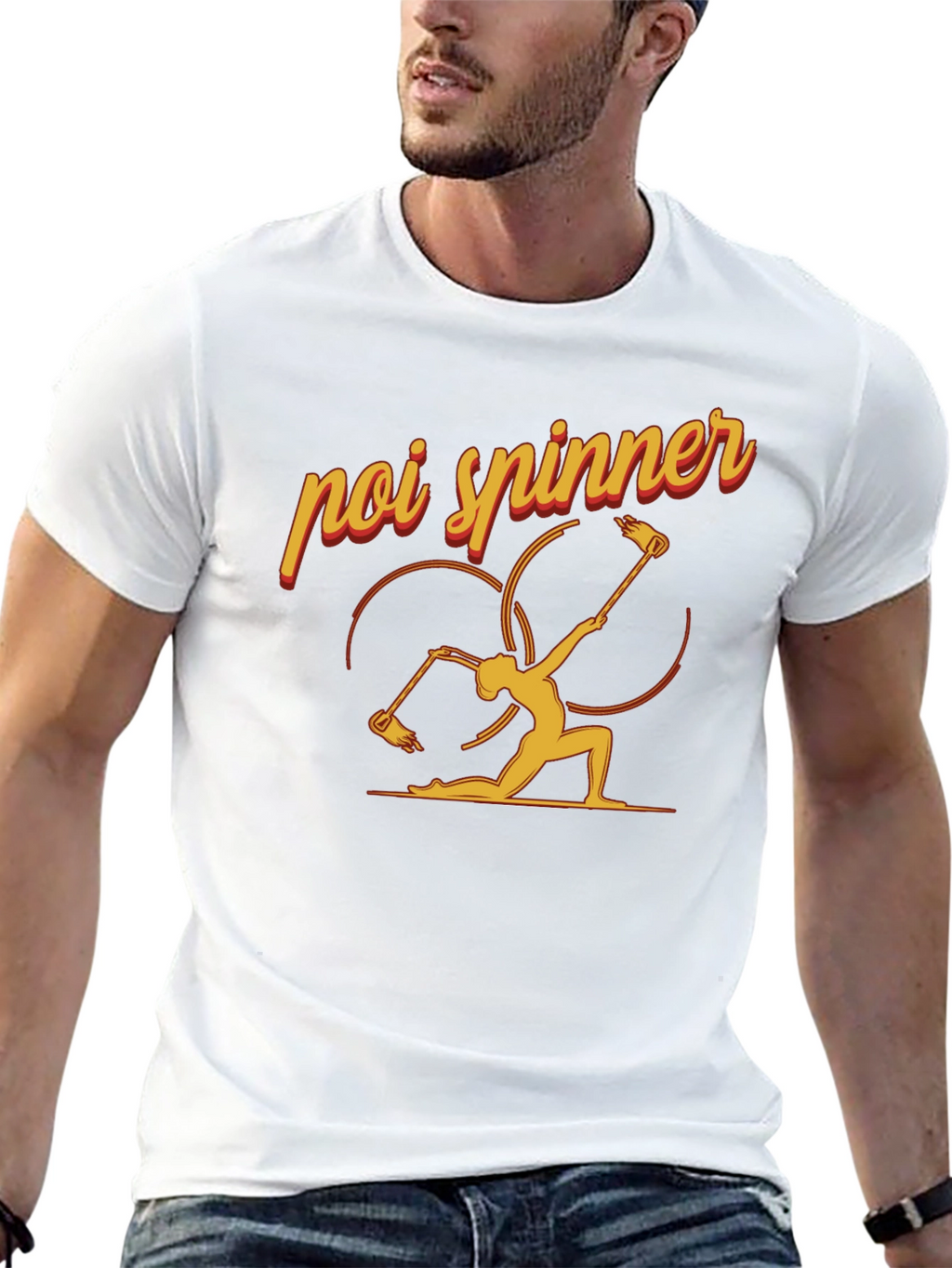 Poi Spinner Graphic Tee - Black Cotton T-Shirt