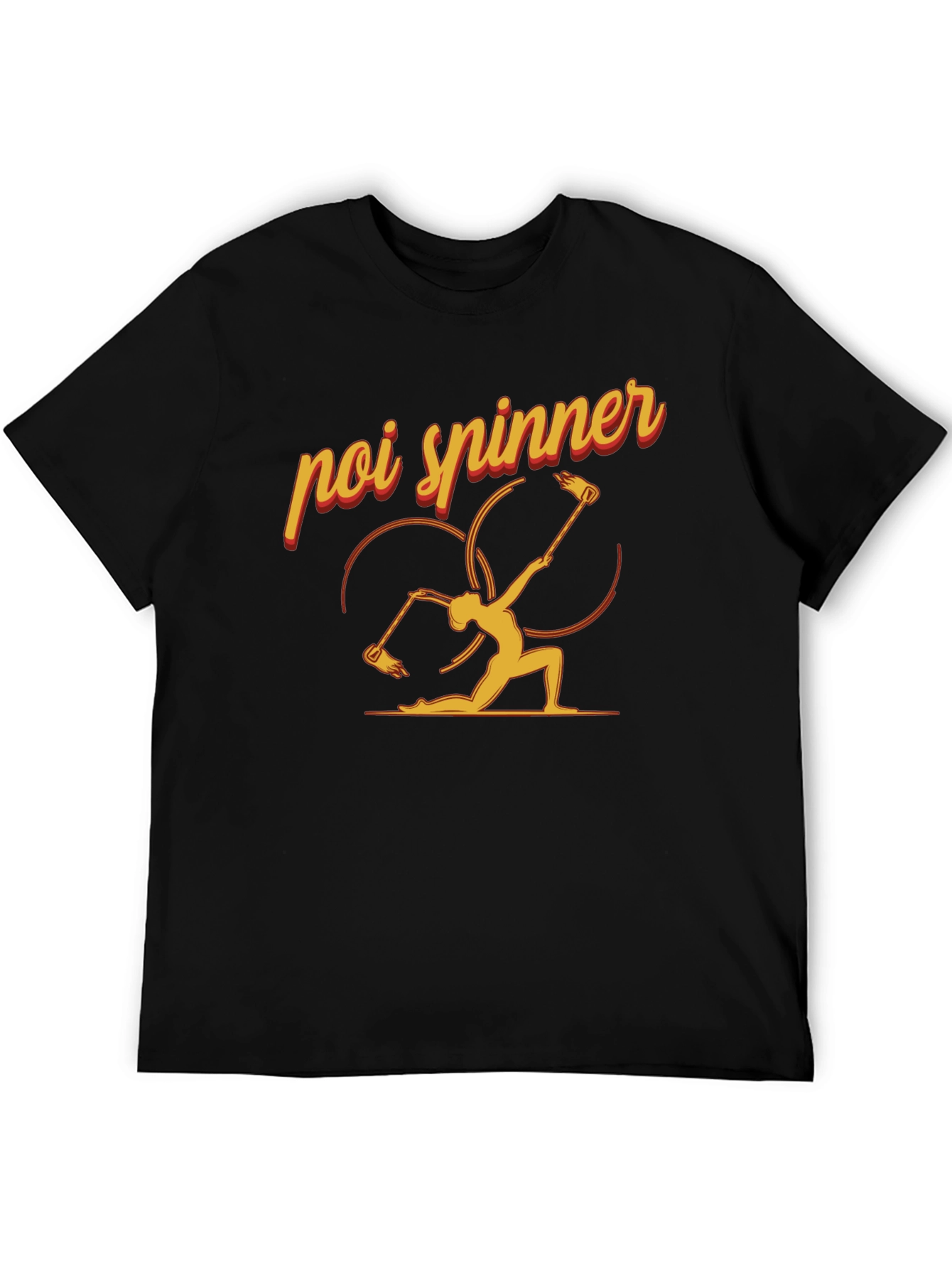 Poi Spinner Graphic Tee - Black Cotton T-Shirt