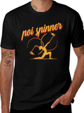 Poi Spinner Graphic Tee - Black Cotton T-Shirt