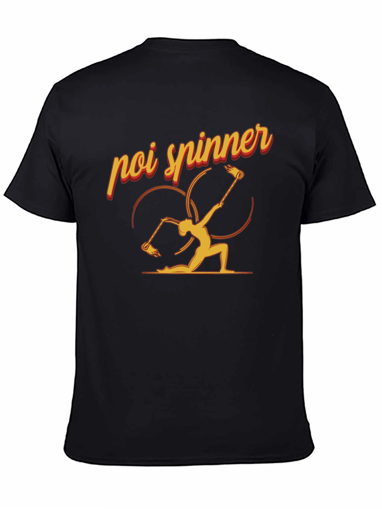 Poi Spinner Graphic Tee - Black Cotton T-Shirt