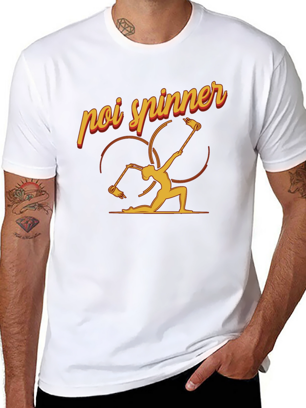 Poi Spinner Graphic Tee - Black Cotton T-Shirt