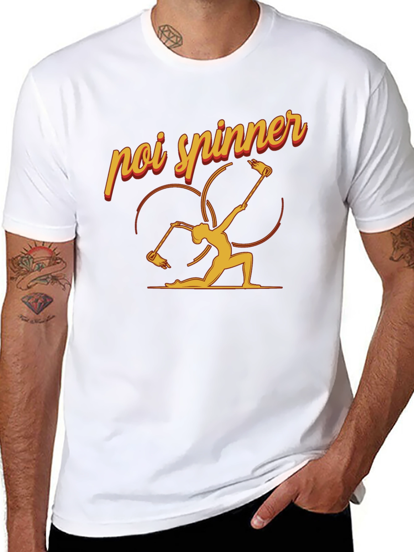 Poi Spinner Graphic Tee - Black Cotton T-Shirt