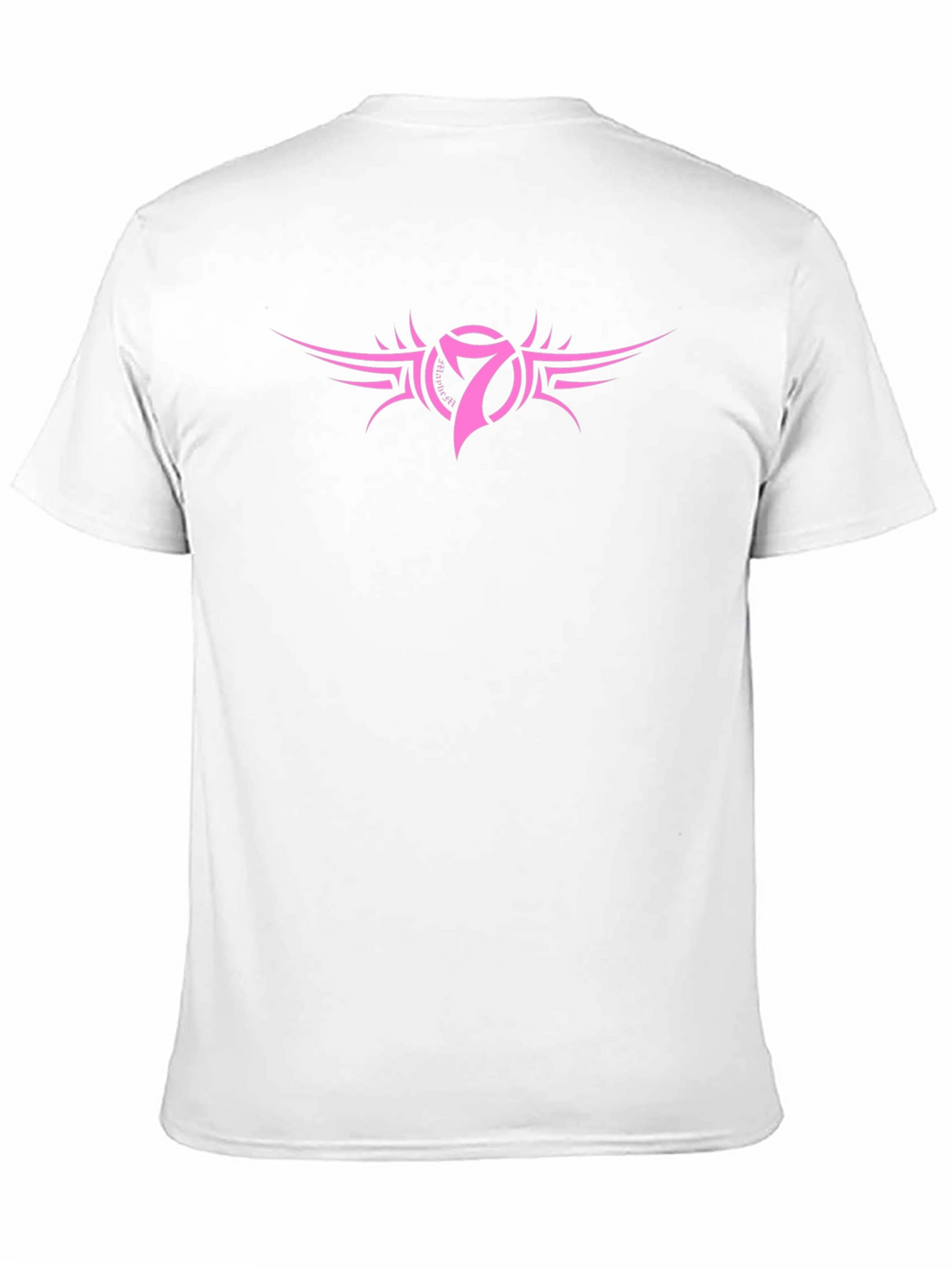 Mens Black T-Shirt with Pink Number 7 Design