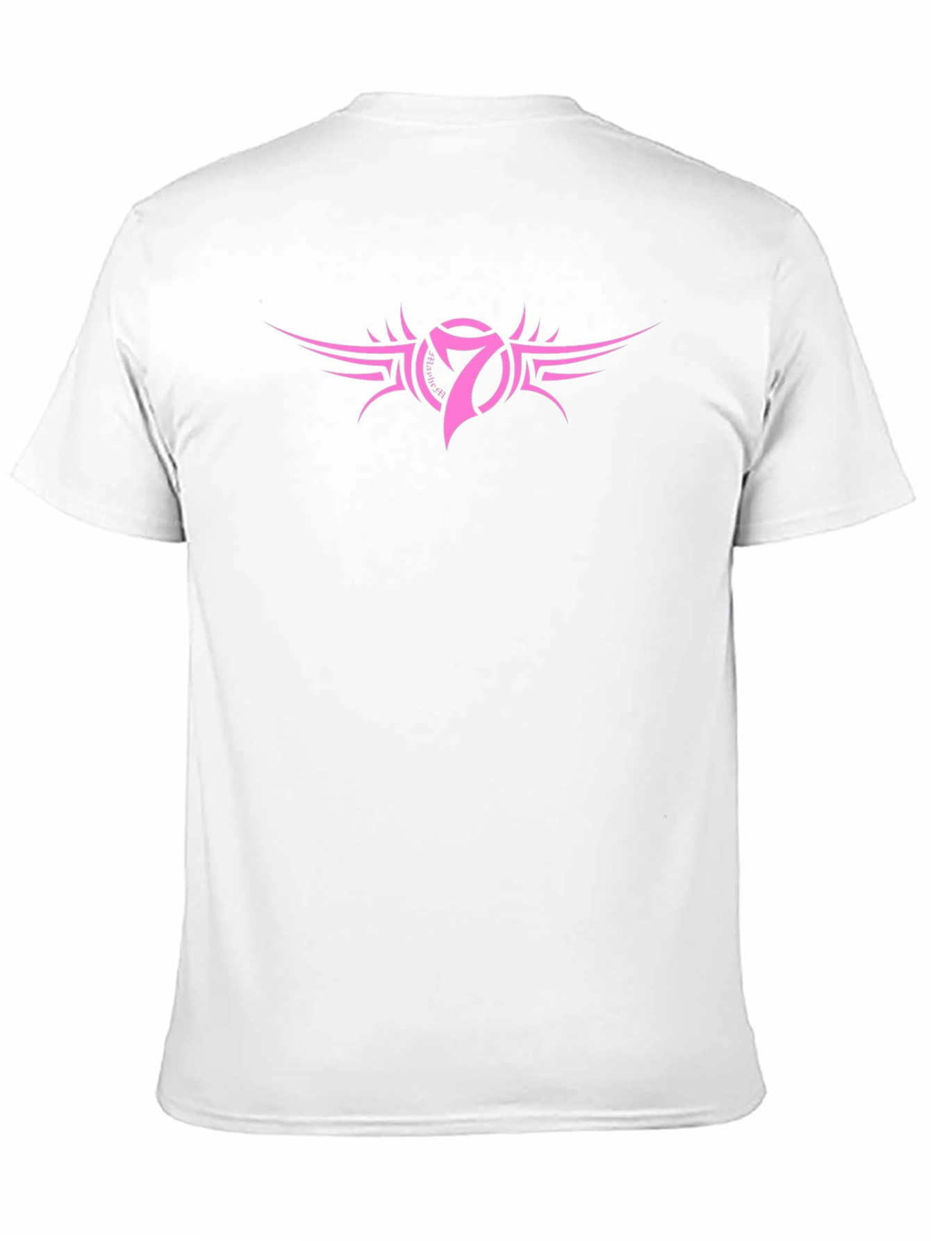 Mens Black T-Shirt with Pink Number 7 Design