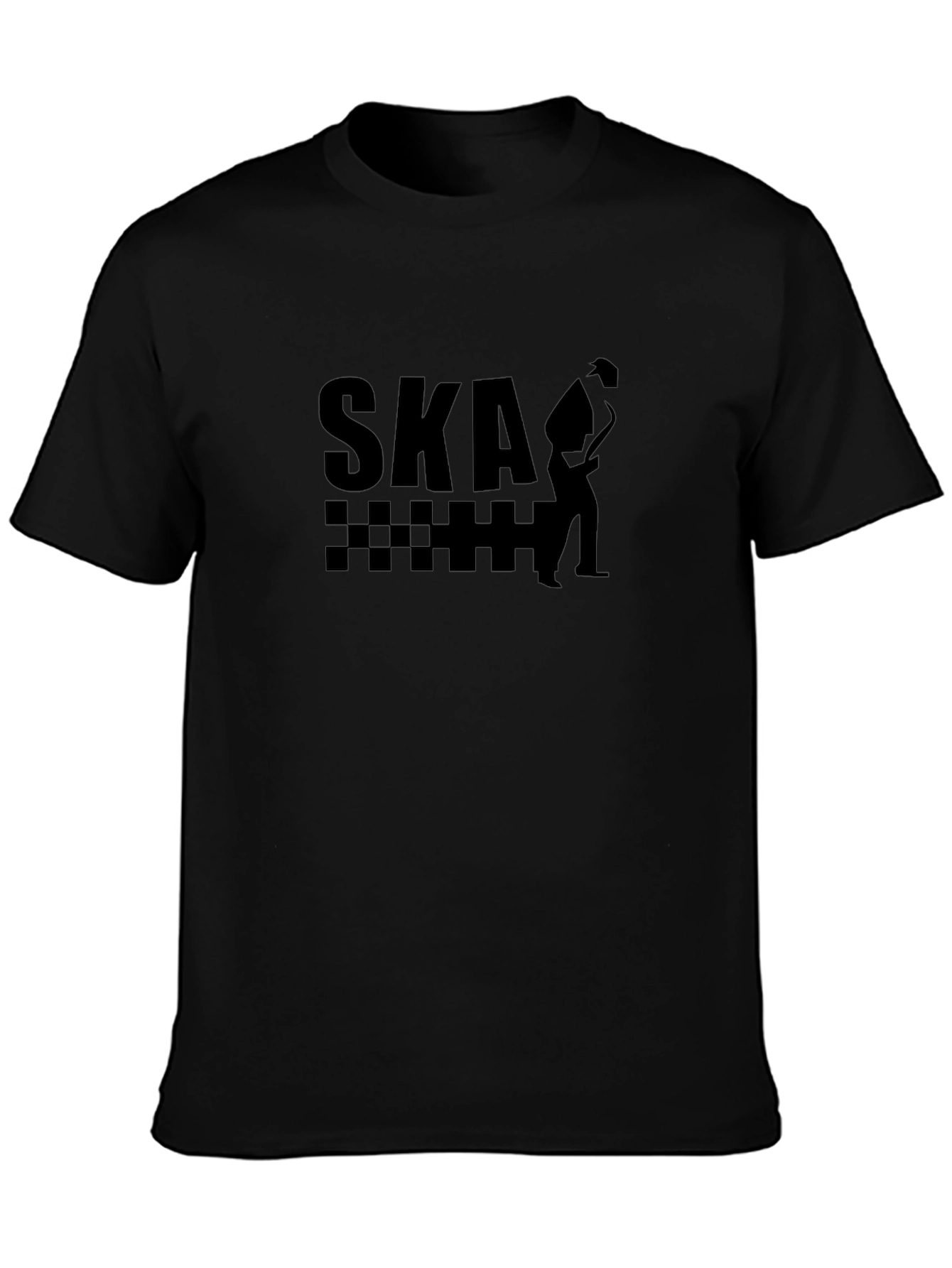 Ska Music T-Shirt: Saxophone Player Checkered Design