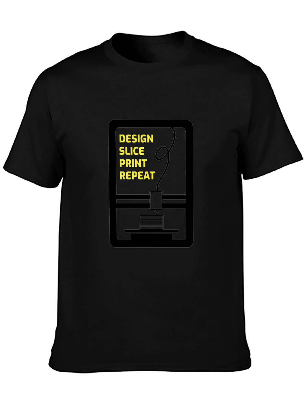 Design Slice Print Repeat Black T-Shirt