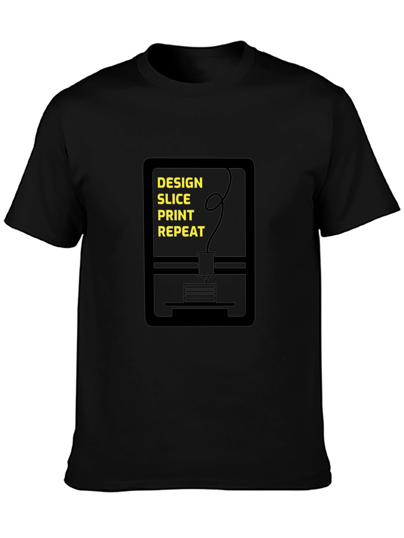 Design Slice Print Repeat Black T-Shirt
