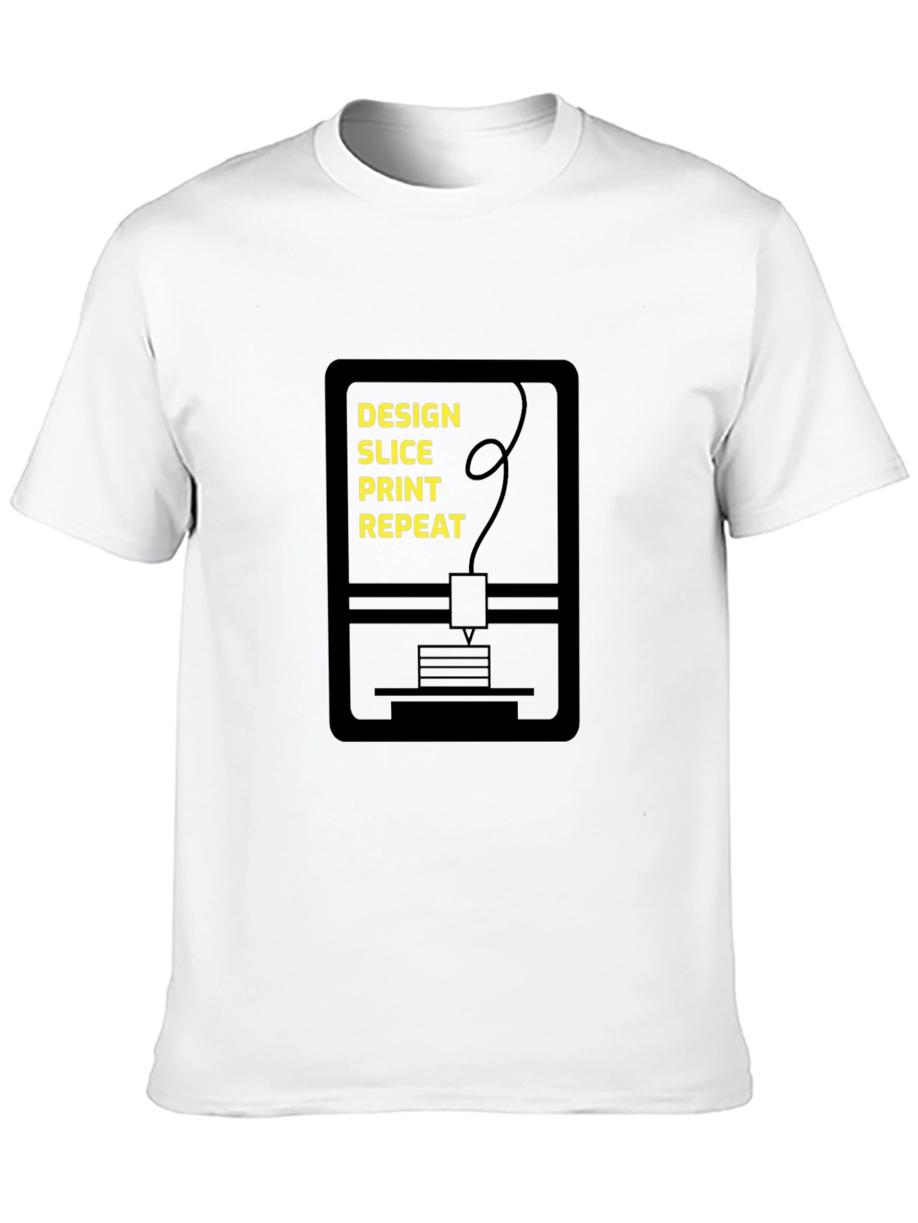 Design Slice Print Repeat Black T-Shirt