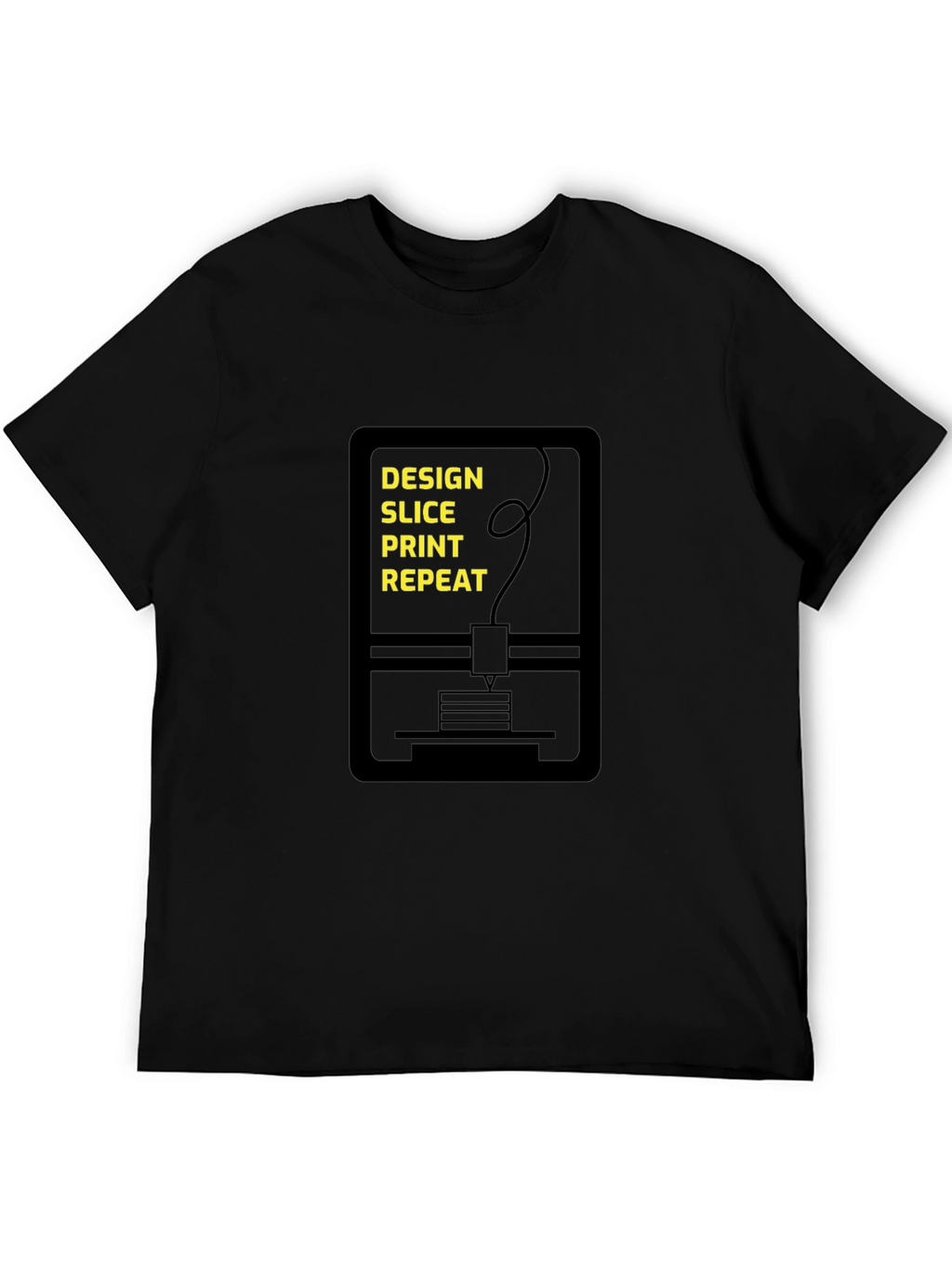 Design Slice Print Repeat Black T-Shirt