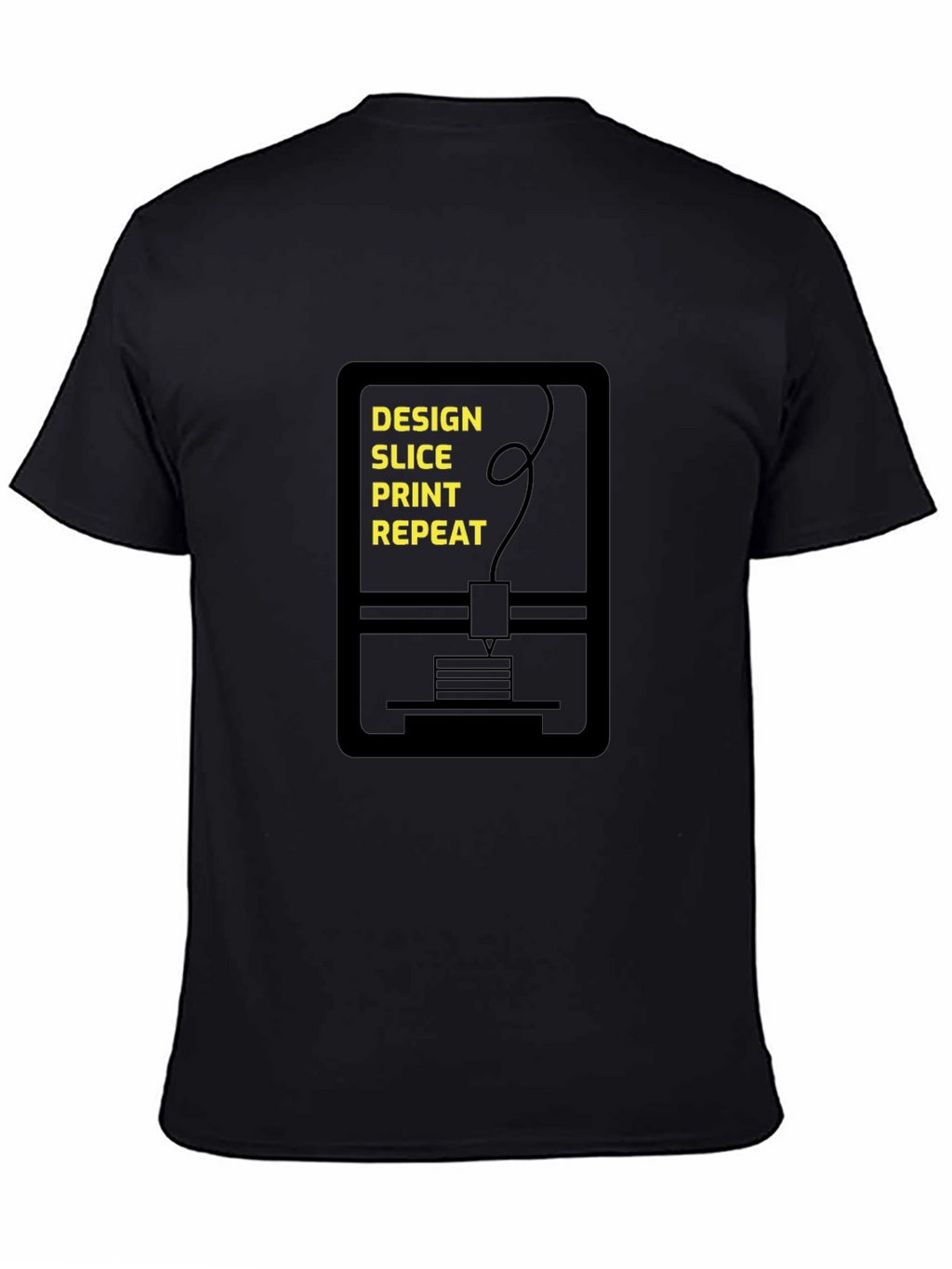 Design Slice Print Repeat Black T-Shirt