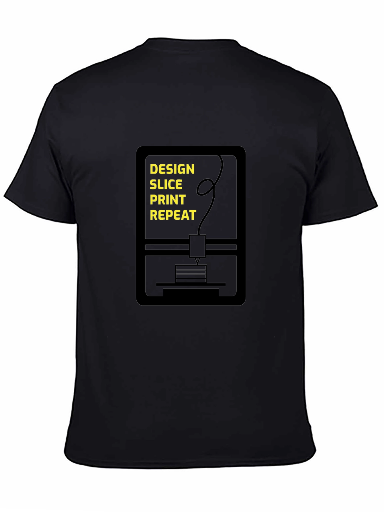 Design Slice Print Repeat Black T-Shirt