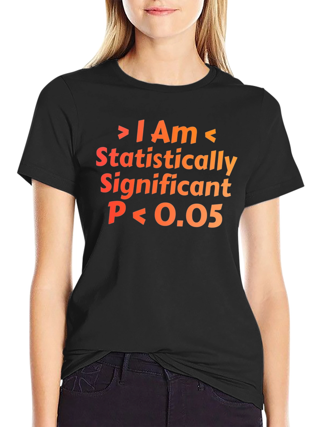 Statistically Significant P<0.05 T-Shirt - Black Cotton Blend