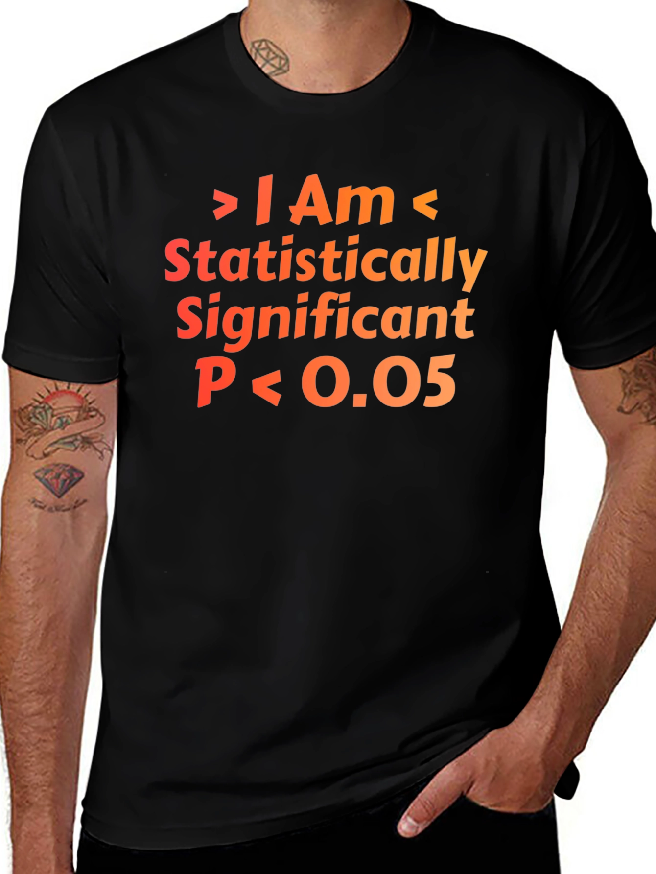 Statistically Significant P<0.05 T-Shirt - Black Cotton Blend
