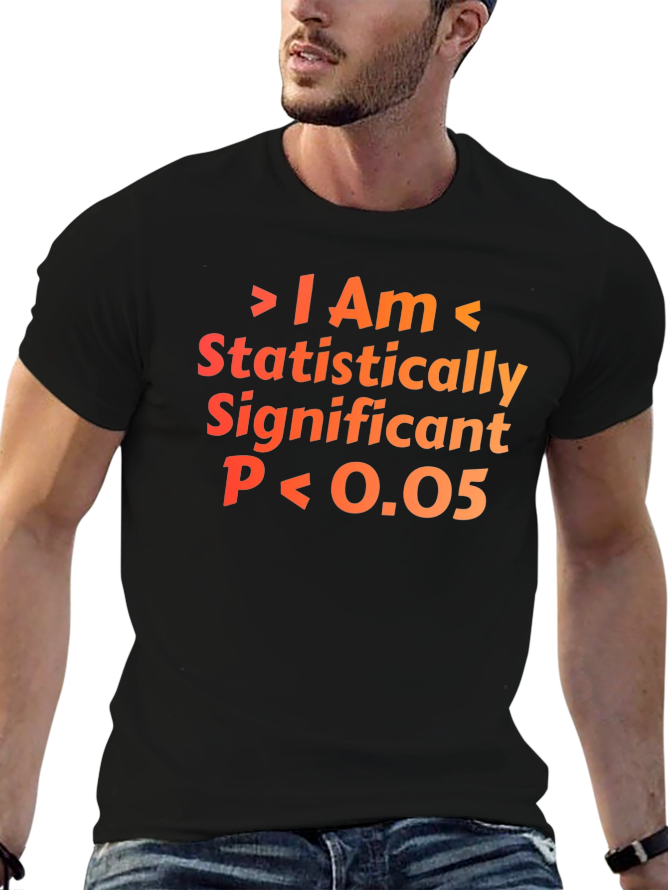 Statistically Significant P<0.05 T-Shirt - Black Cotton Blend