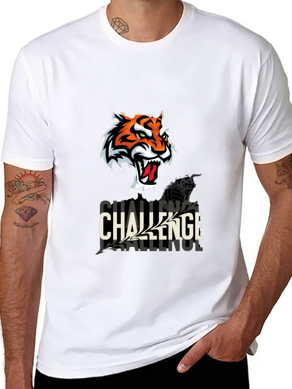 Challenge Tiger Graphic T-Shirt - Black