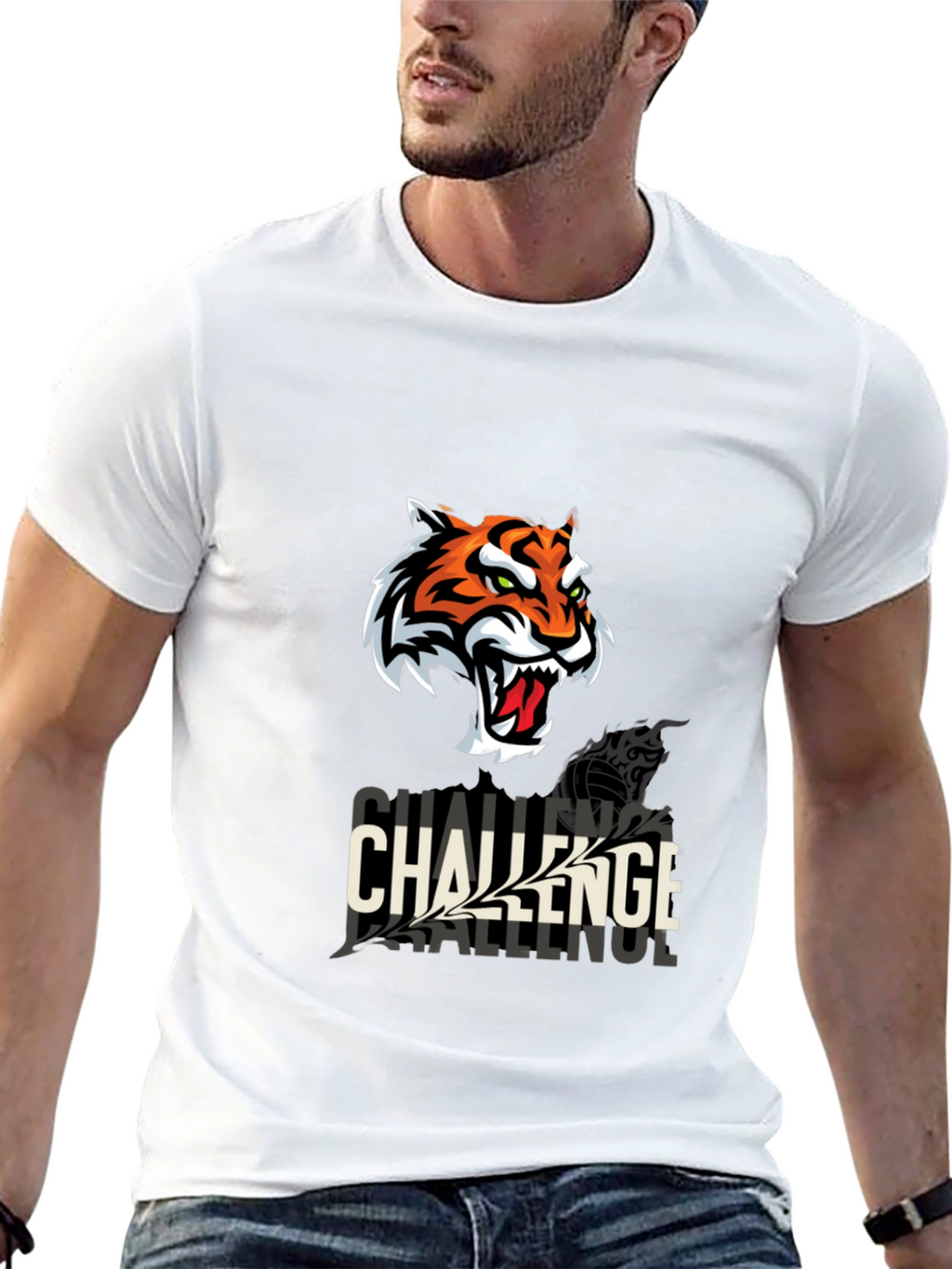 Challenge Tiger Graphic T-Shirt - Black