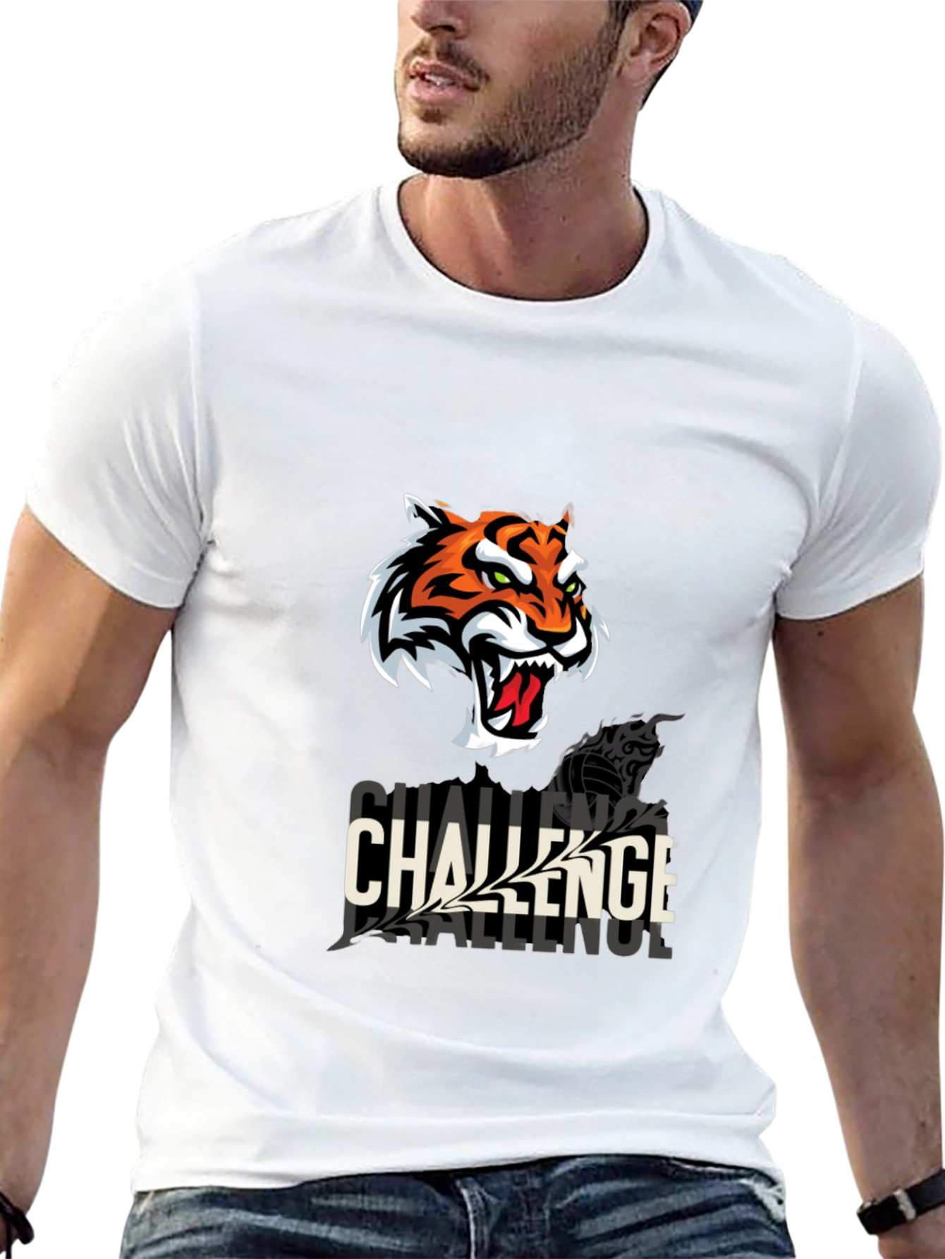 Challenge Tiger Graphic T-Shirt - Black