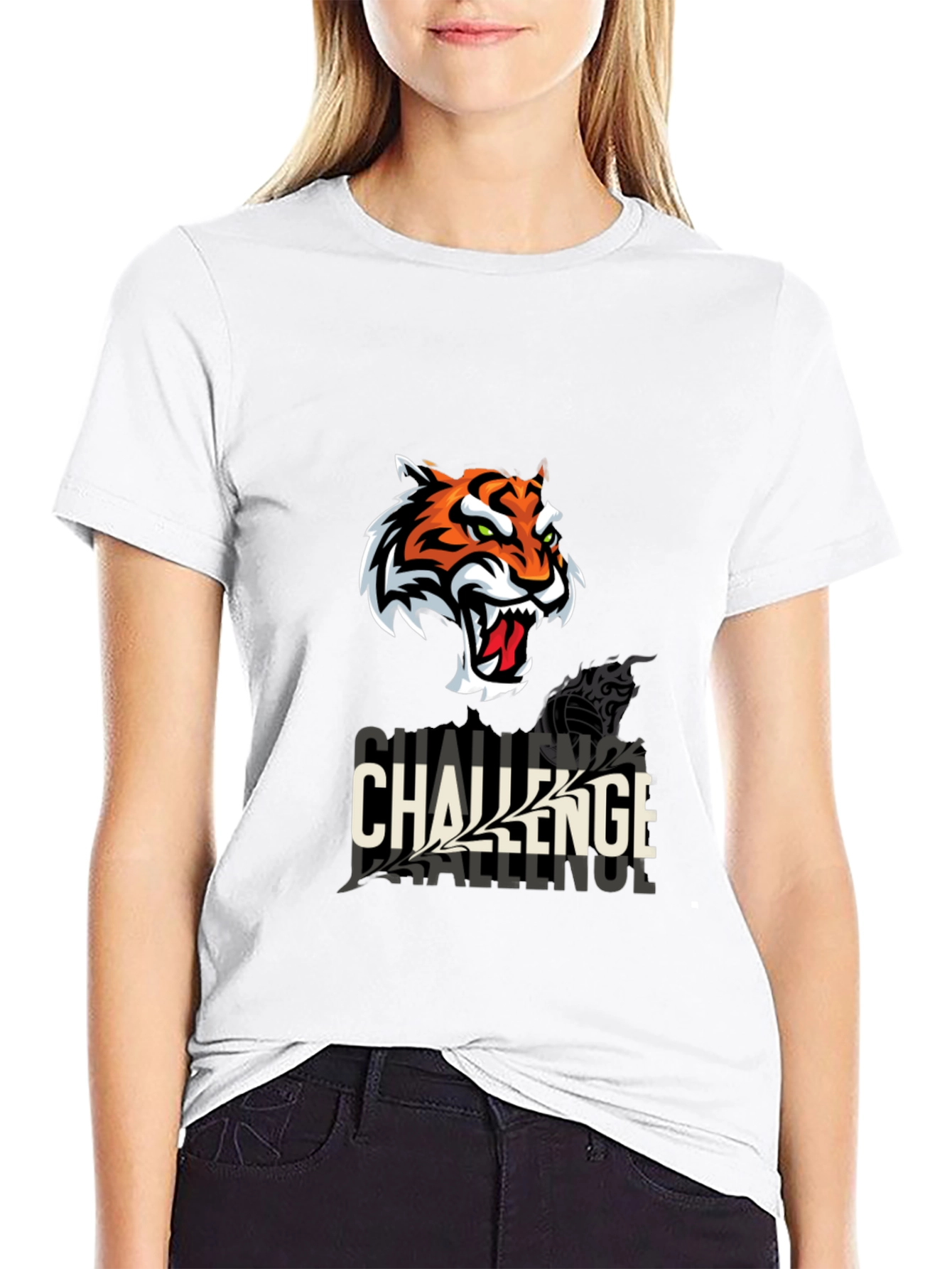 Challenge Tiger Graphic T-Shirt - Black