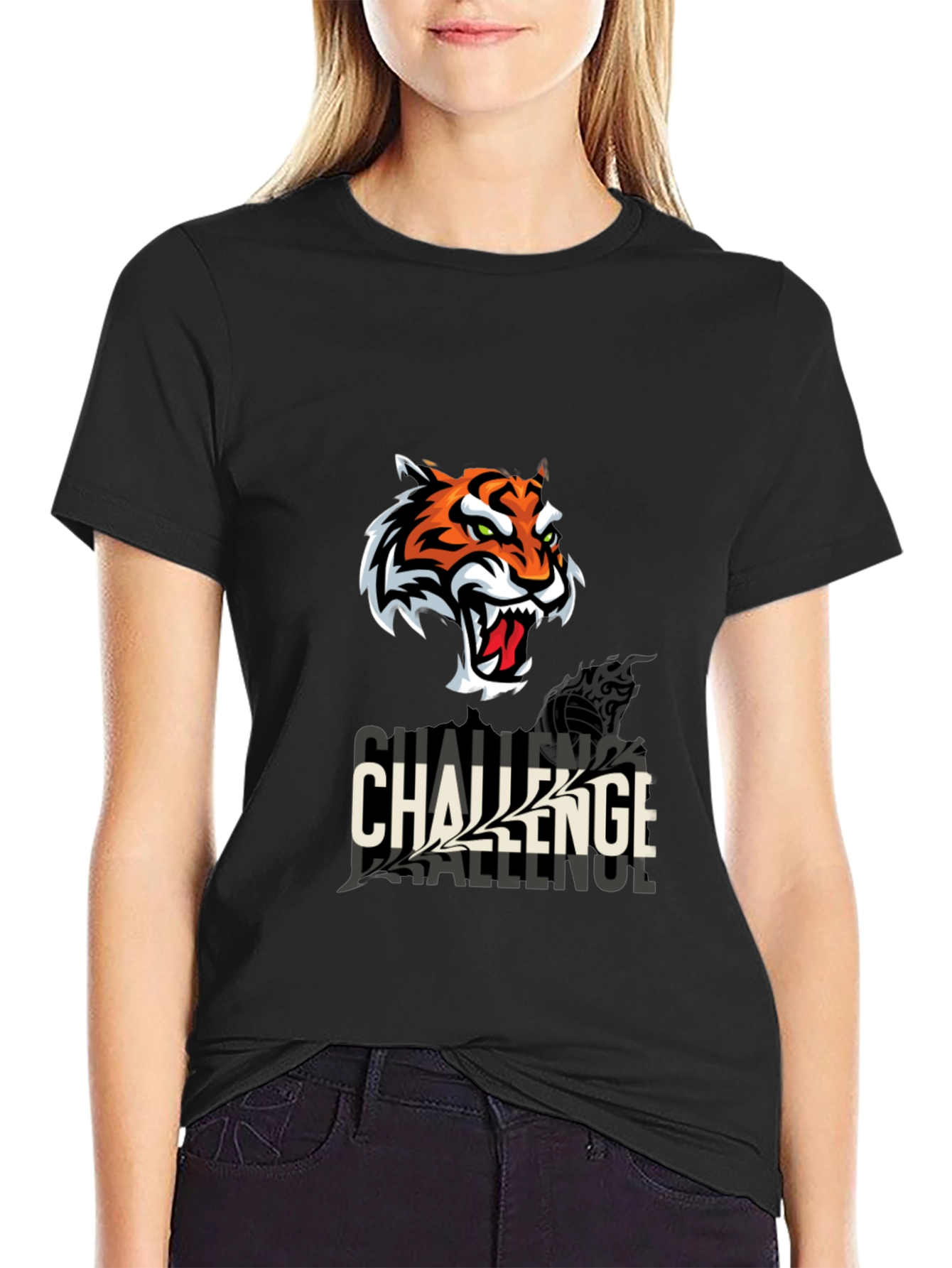 Challenge Tiger Graphic T-Shirt - Black