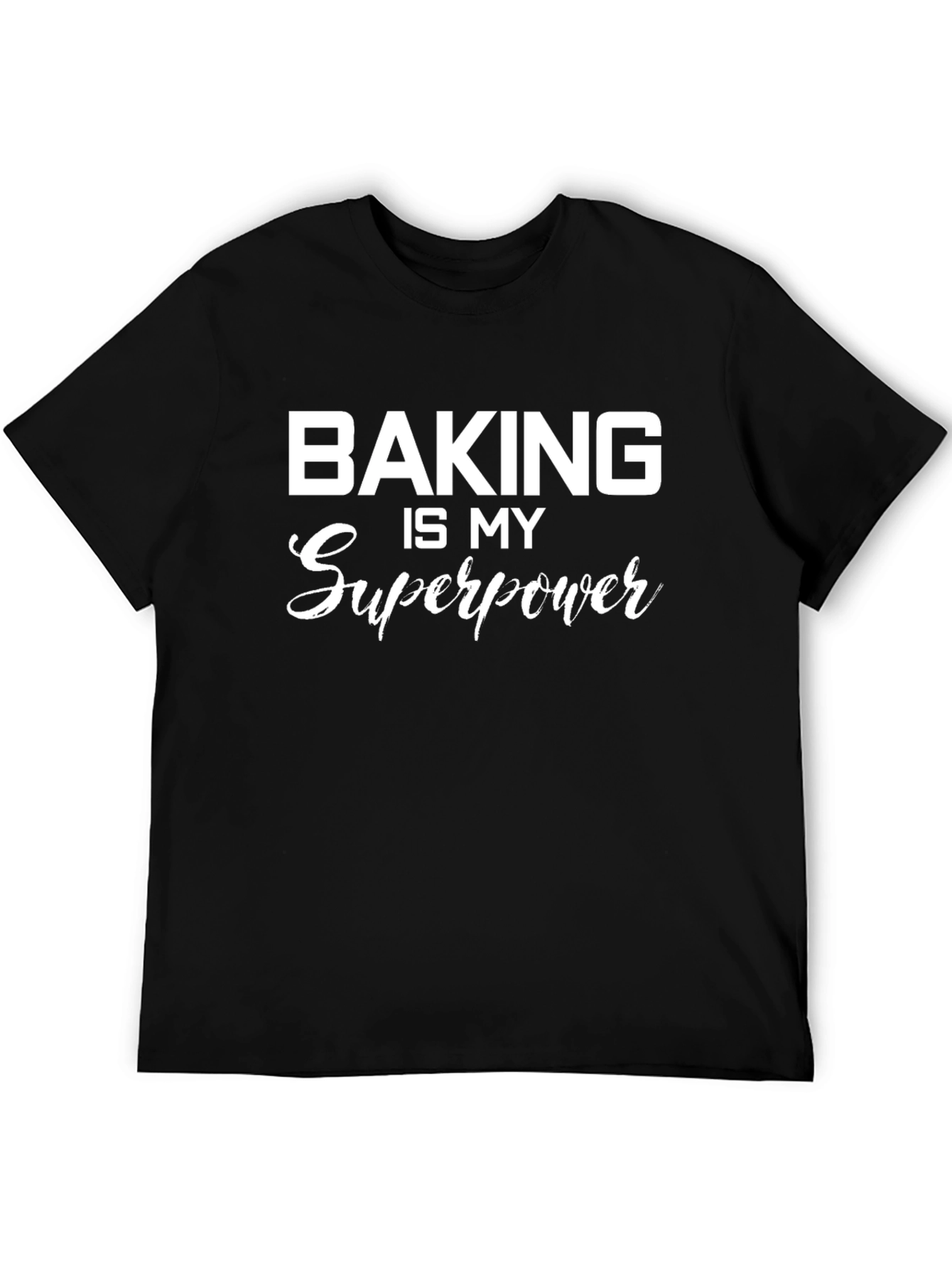 Baking is My Superpower Graphic Tee - Black