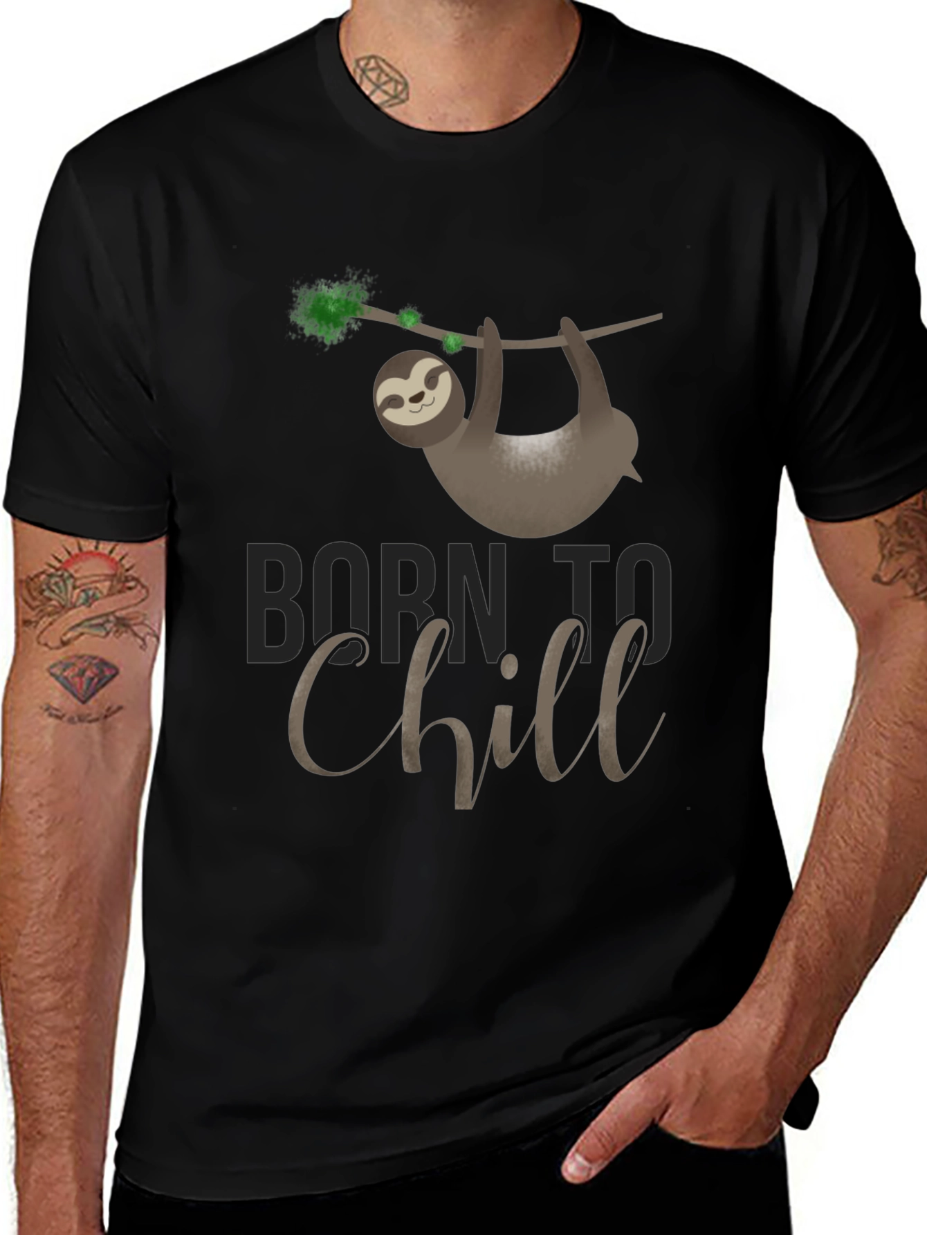 Born to Chill Sloth Graphic Tee - Relaxed Fit