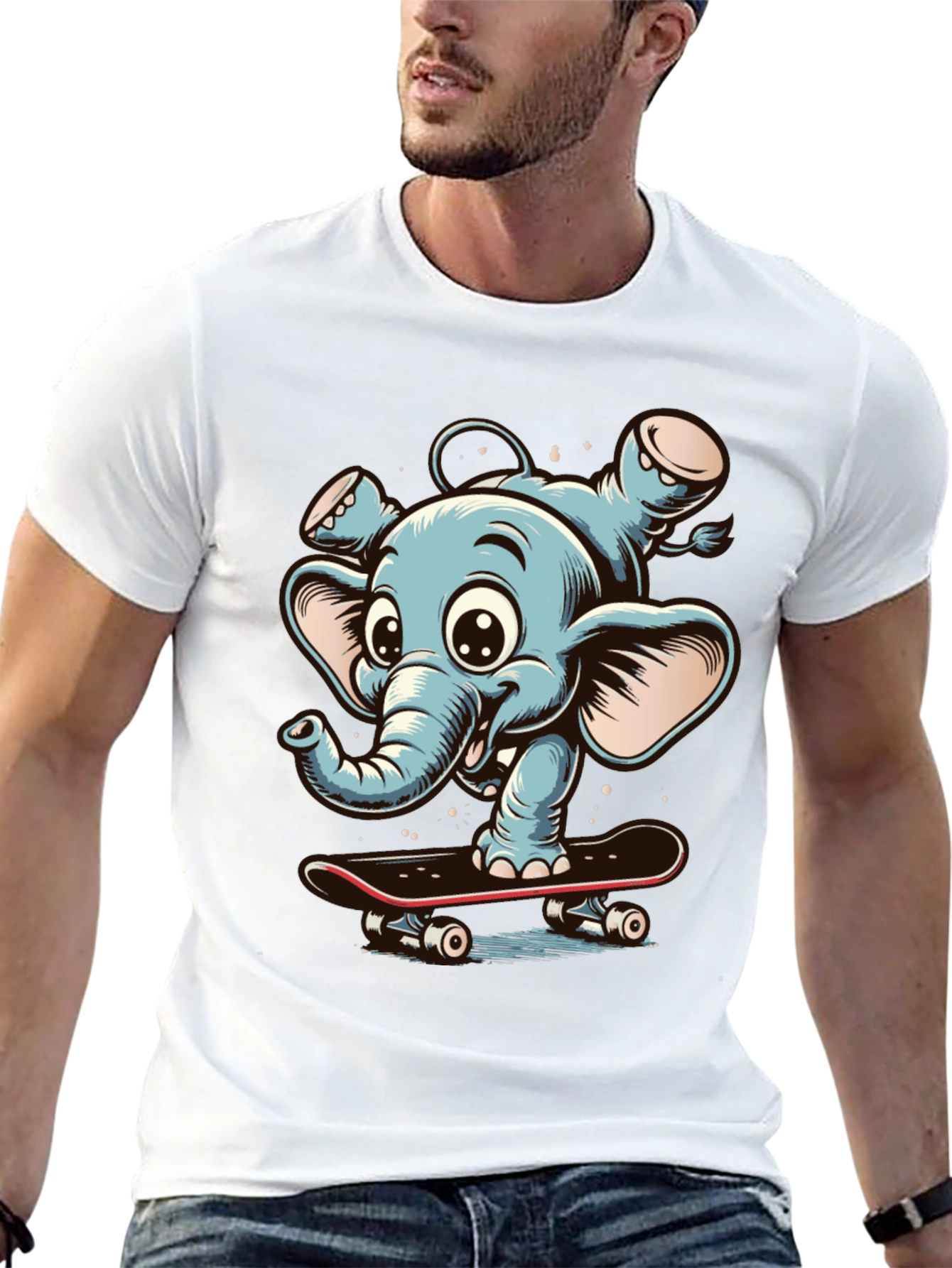 Elephant Skateboard Graphic Tee