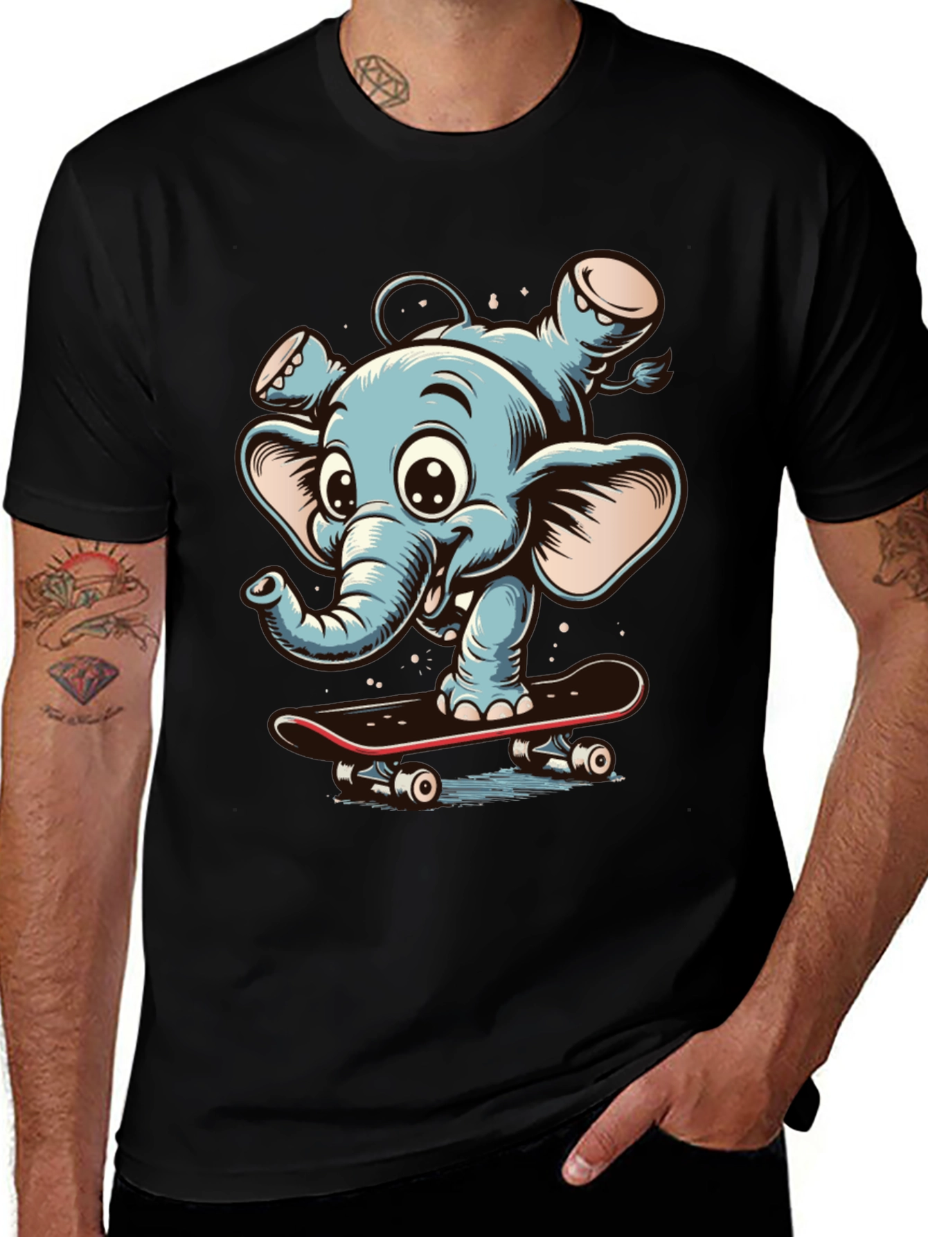 Elephant Skateboard Graphic Tee