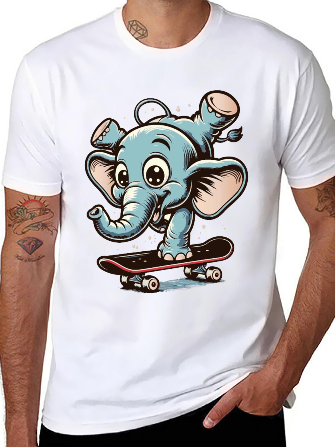 Elephant Skateboard Graphic Tee