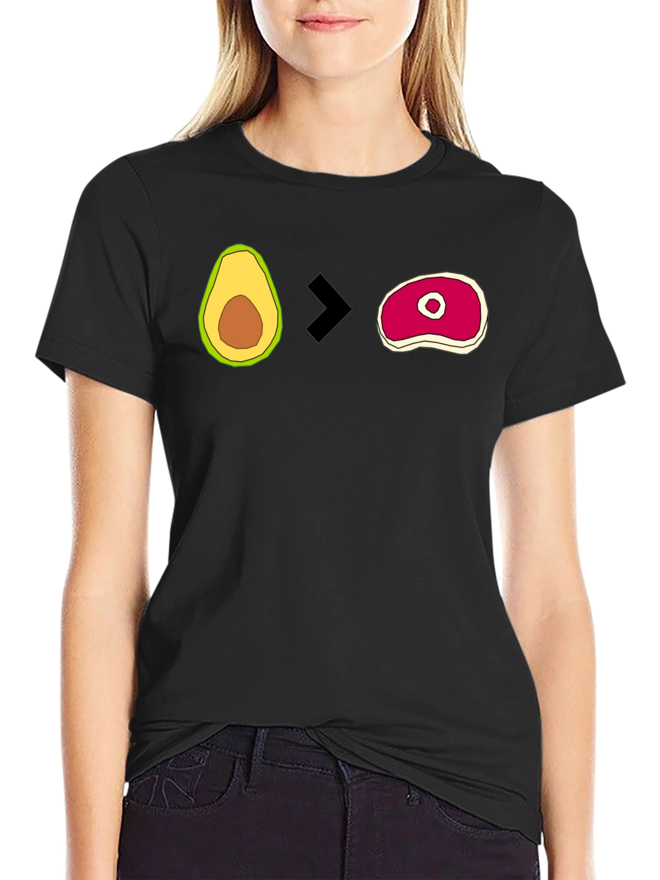 Avocado > Steak Graphic T-Shirt - Mens Black Tee