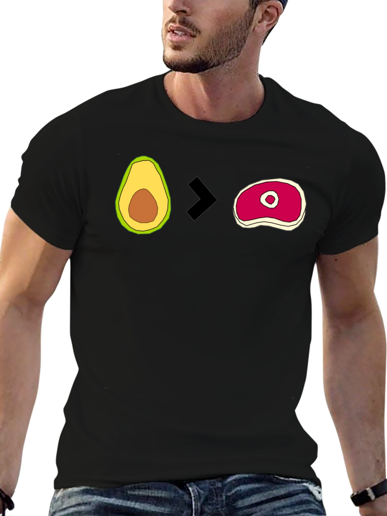 Avocado > Steak Graphic T-Shirt - Mens Black Tee
