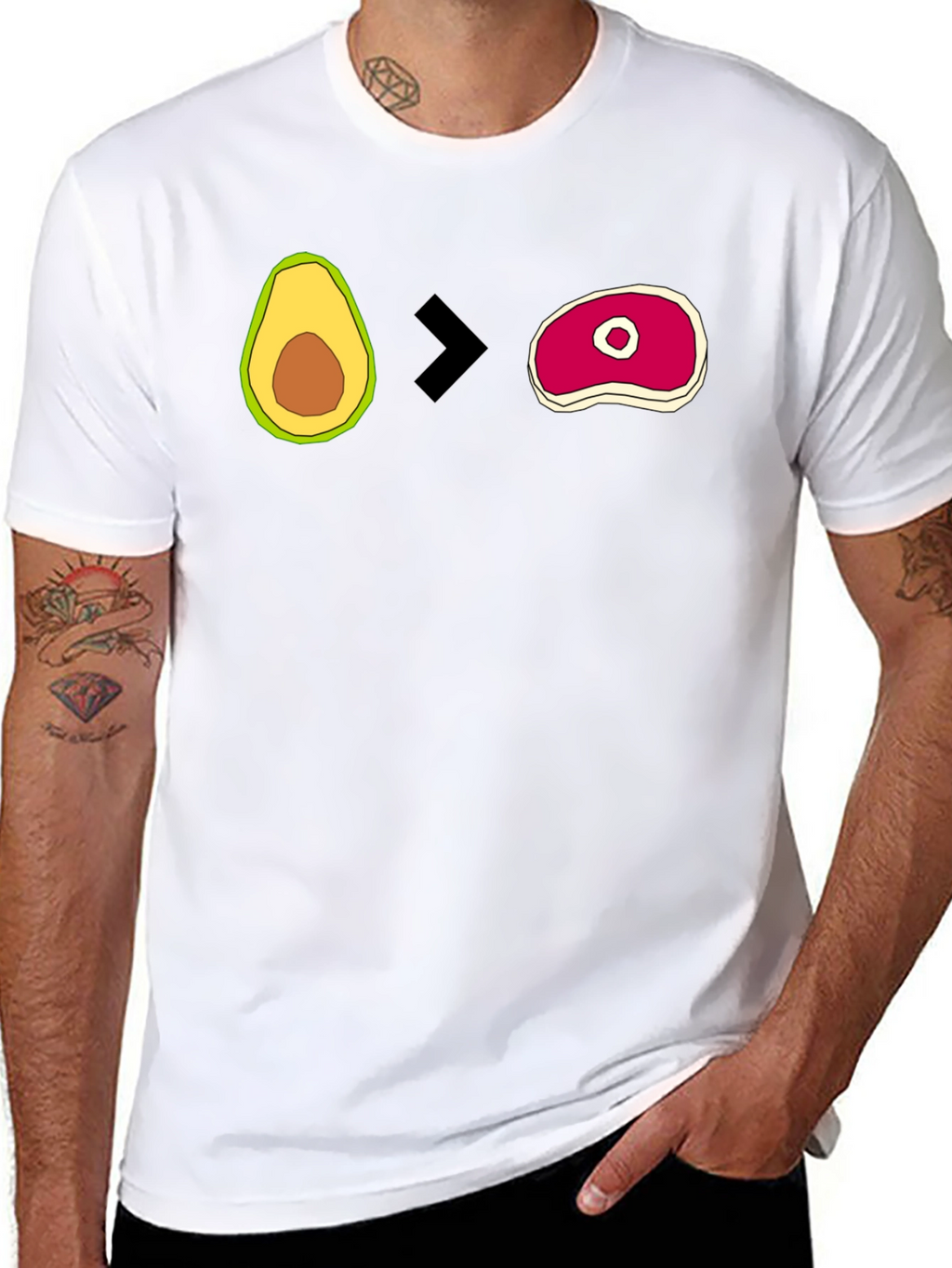 Avocado > Steak Graphic T-Shirt - Mens Black Tee